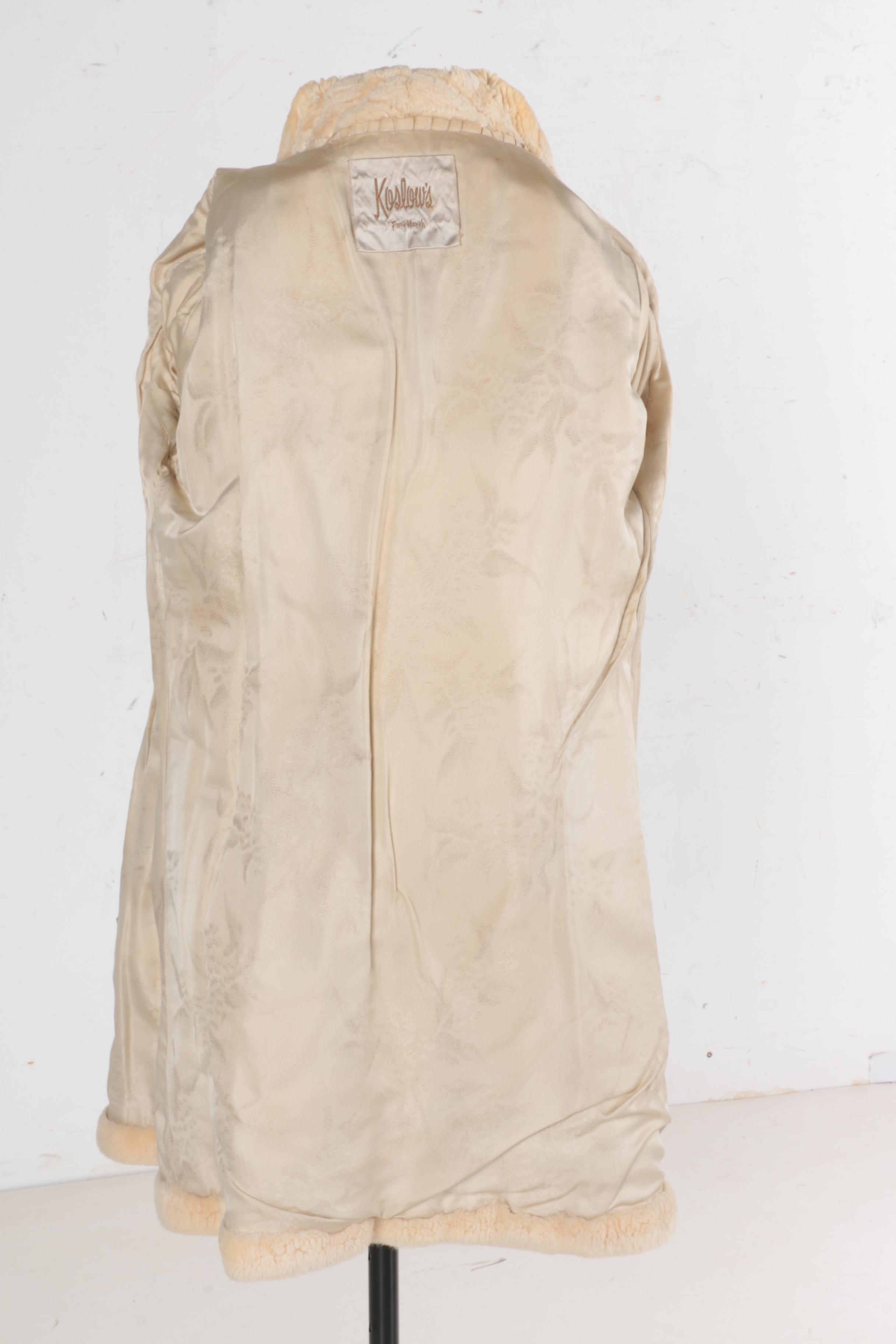 Vintage Koslow's Bleached Sheared Beaver Fur Coat