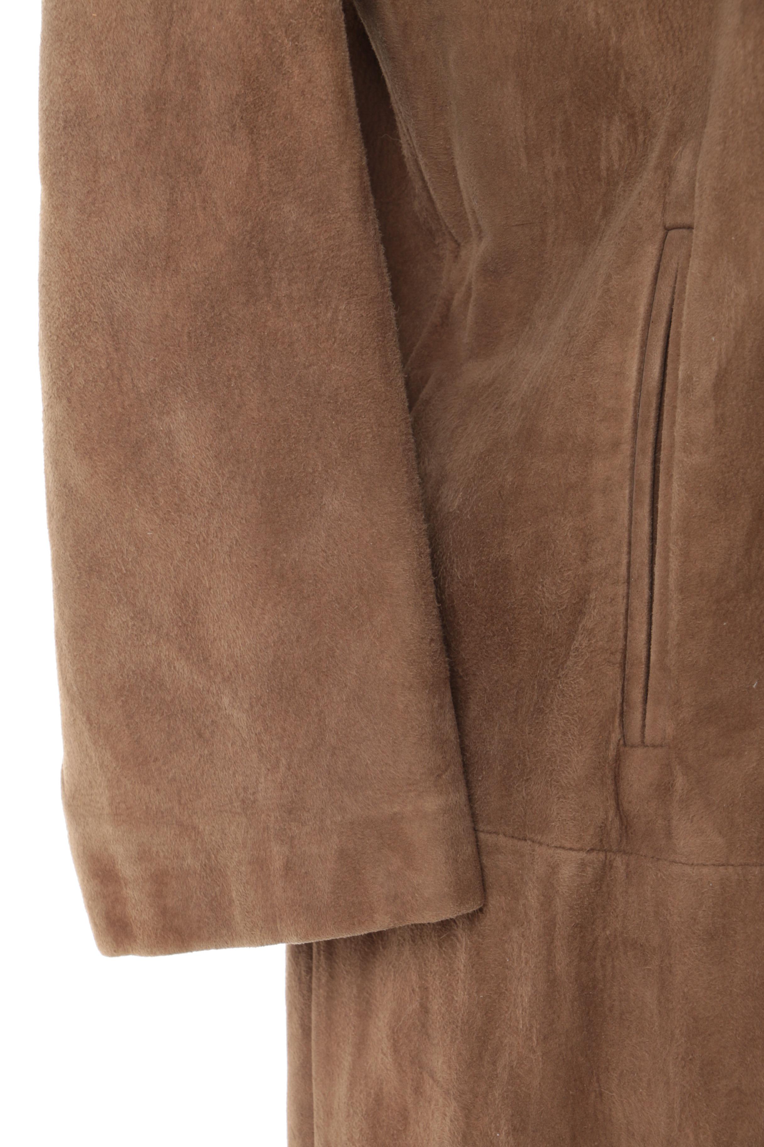 Women's Circa 1960s Vintage Suede Coat with Mink Collar