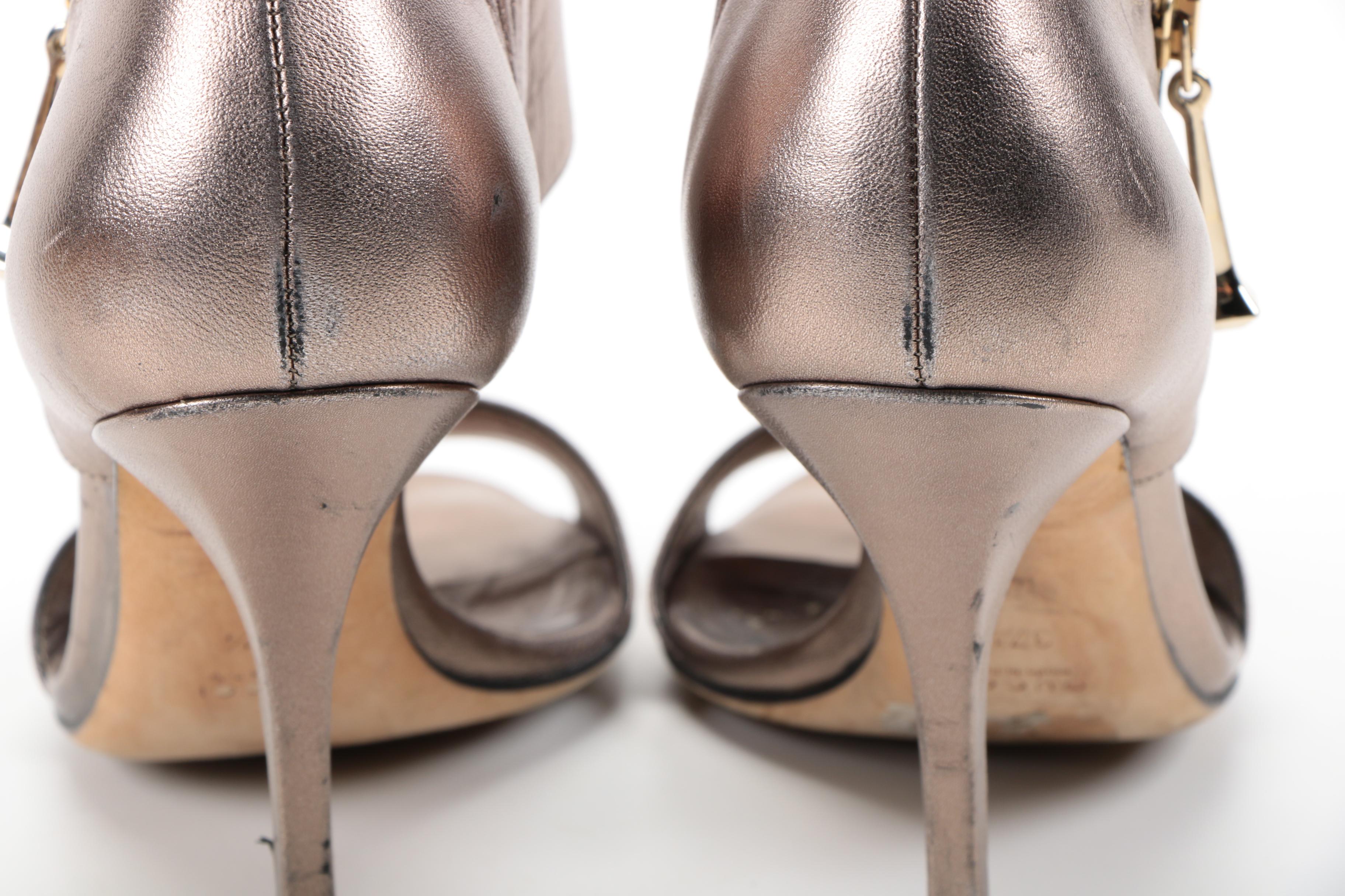 Gucci Metallic Leather Heels