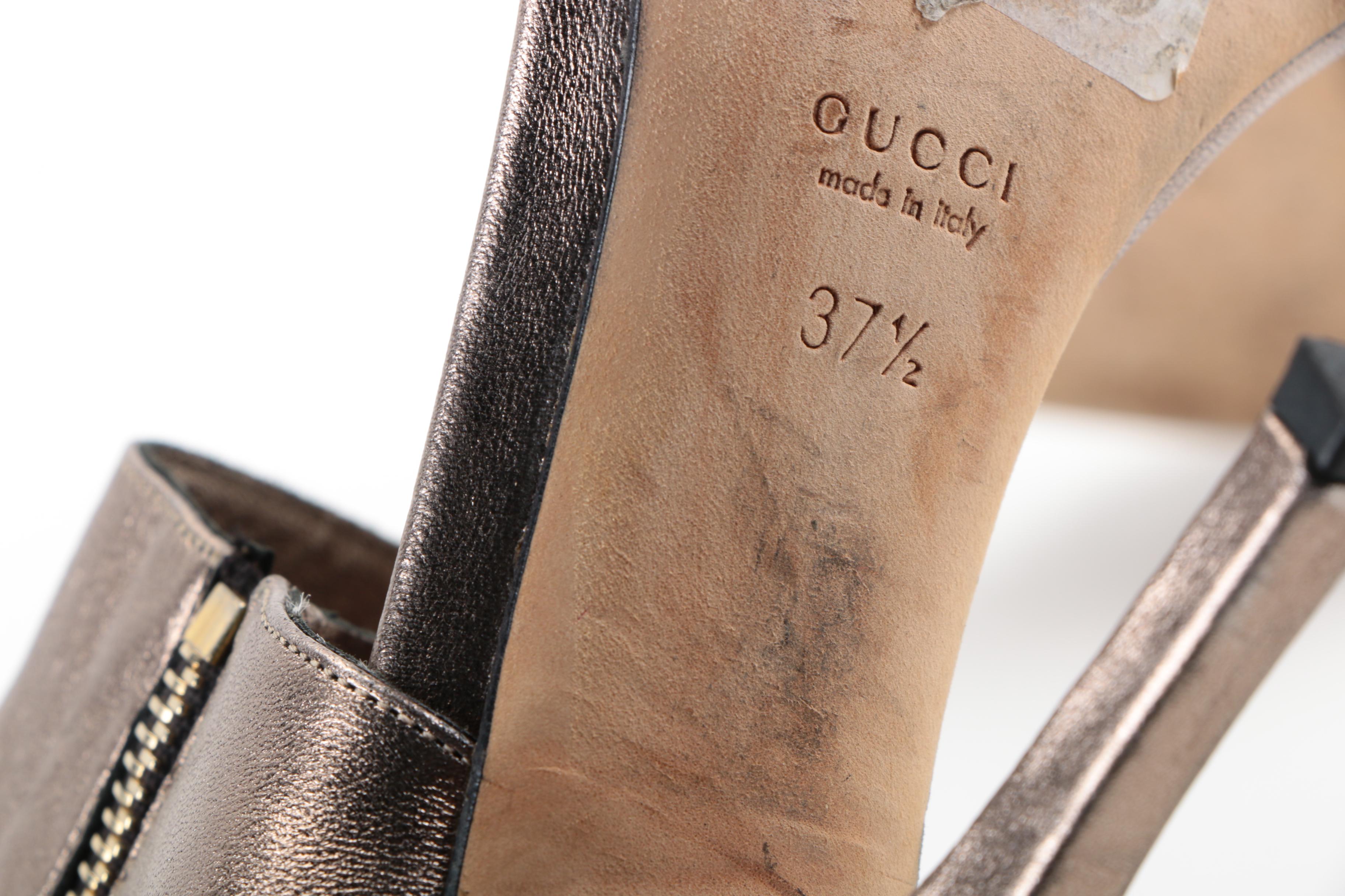 Gucci Metallic Leather Heels