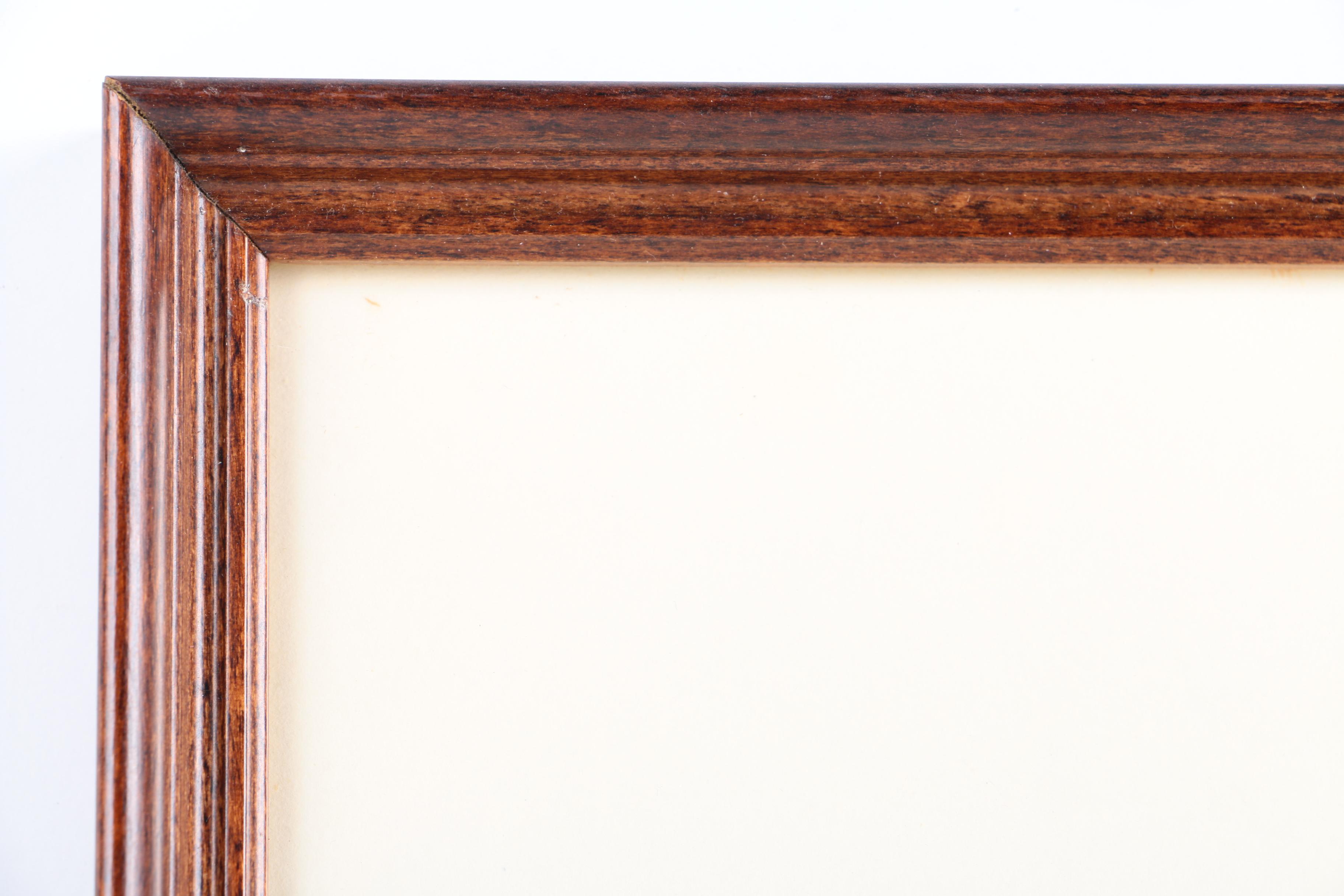 Watercolor Embellished Print on Silk of Figures Watering Window Plants