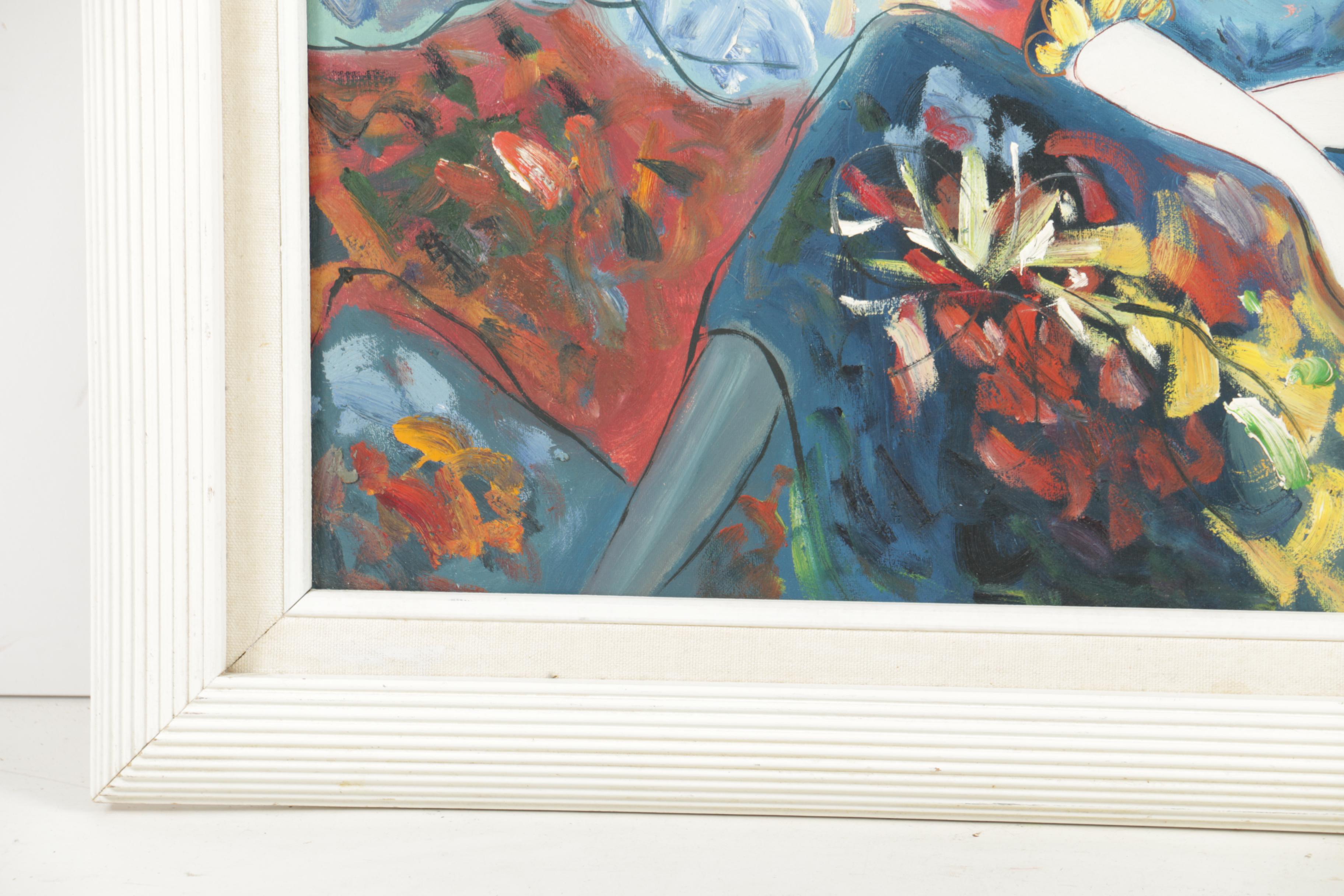 T. Fournier Oil Painting of Seated Woman