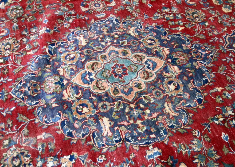Hand-Knotted Persian Qum Wool Area Rug