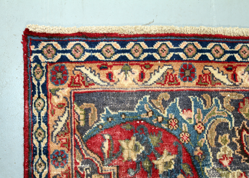 Hand-Knotted Persian Qum Wool Area Rug