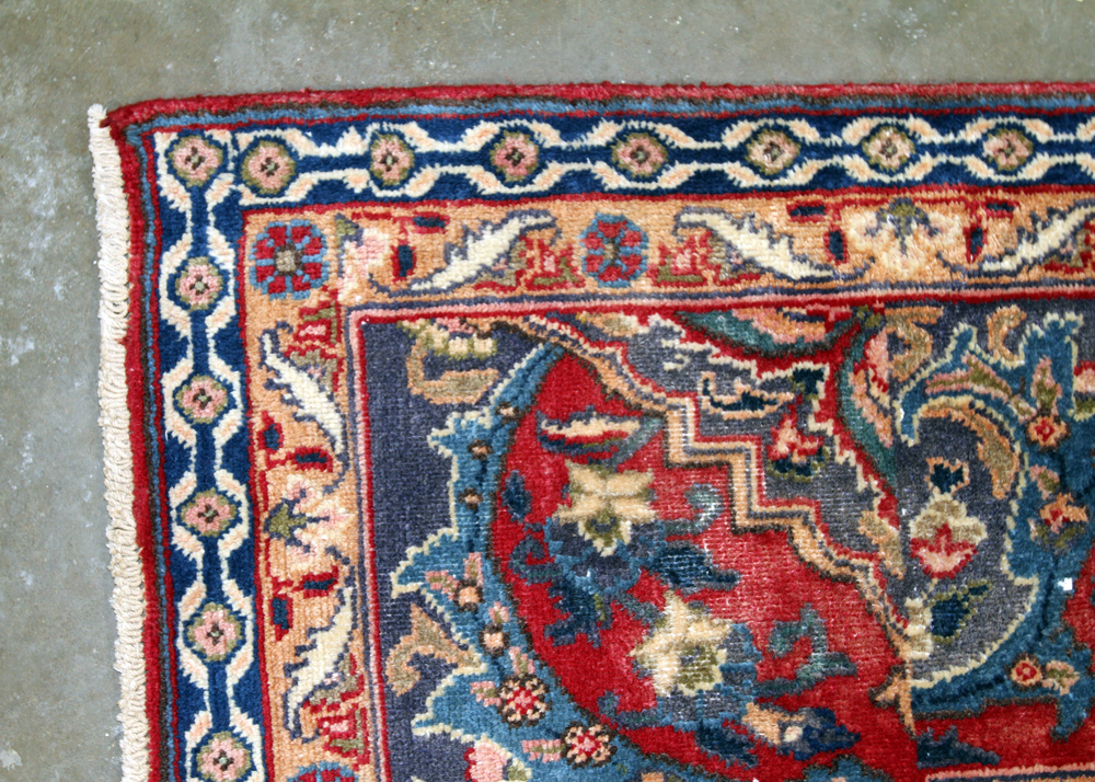 Hand-Knotted Persian Qum Wool Area Rug