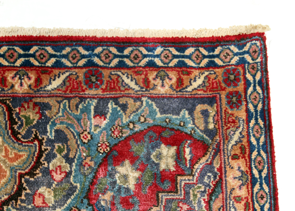 Hand-Knotted Persian Qum Wool Area Rug