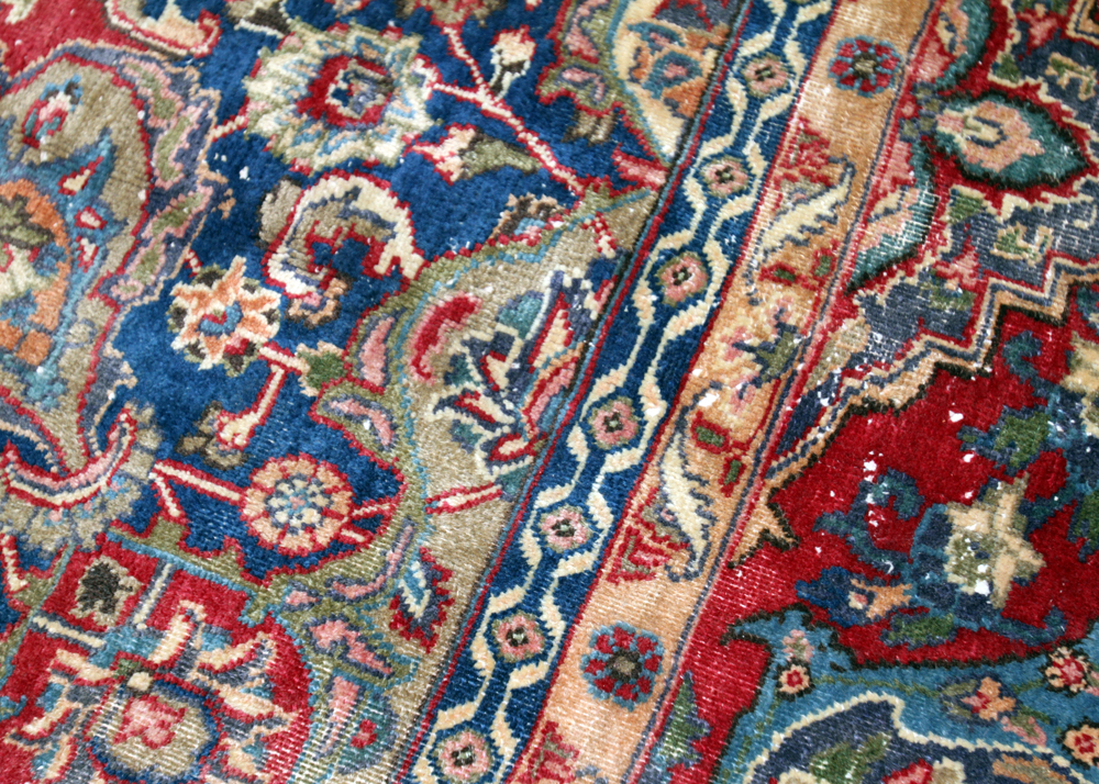 Hand-Knotted Persian Qum Wool Area Rug