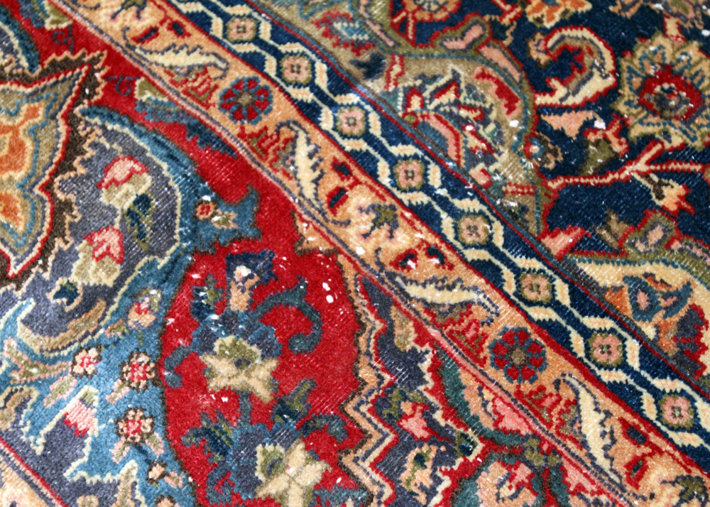 Hand-Knotted Persian Qum Wool Area Rug