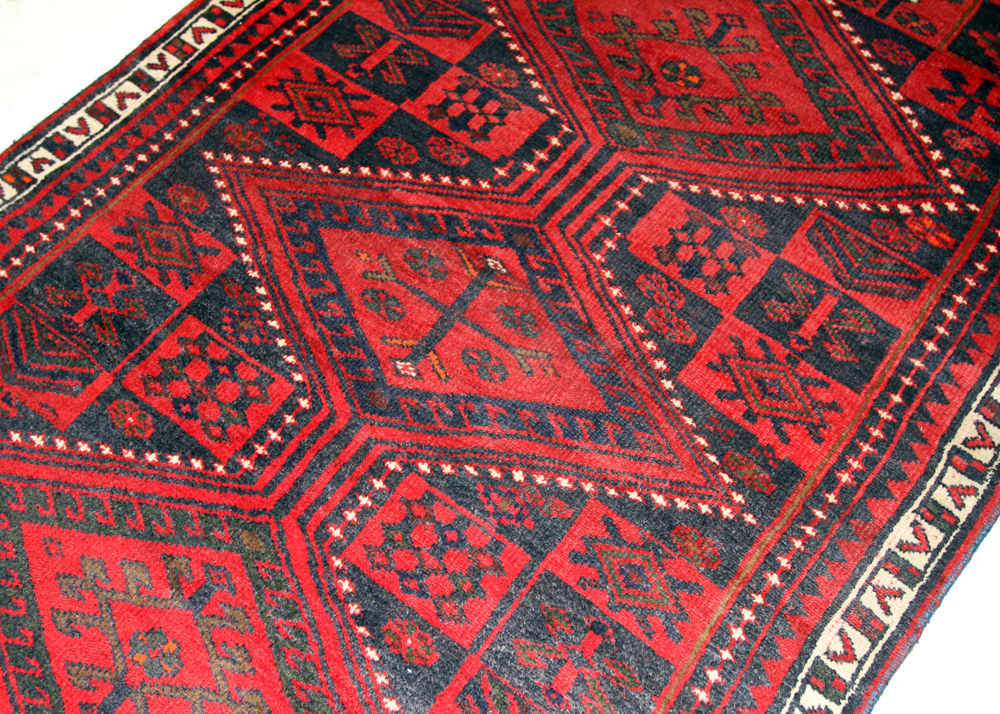 Hand-Knotted Vintage Persian Qashqai Area Rug