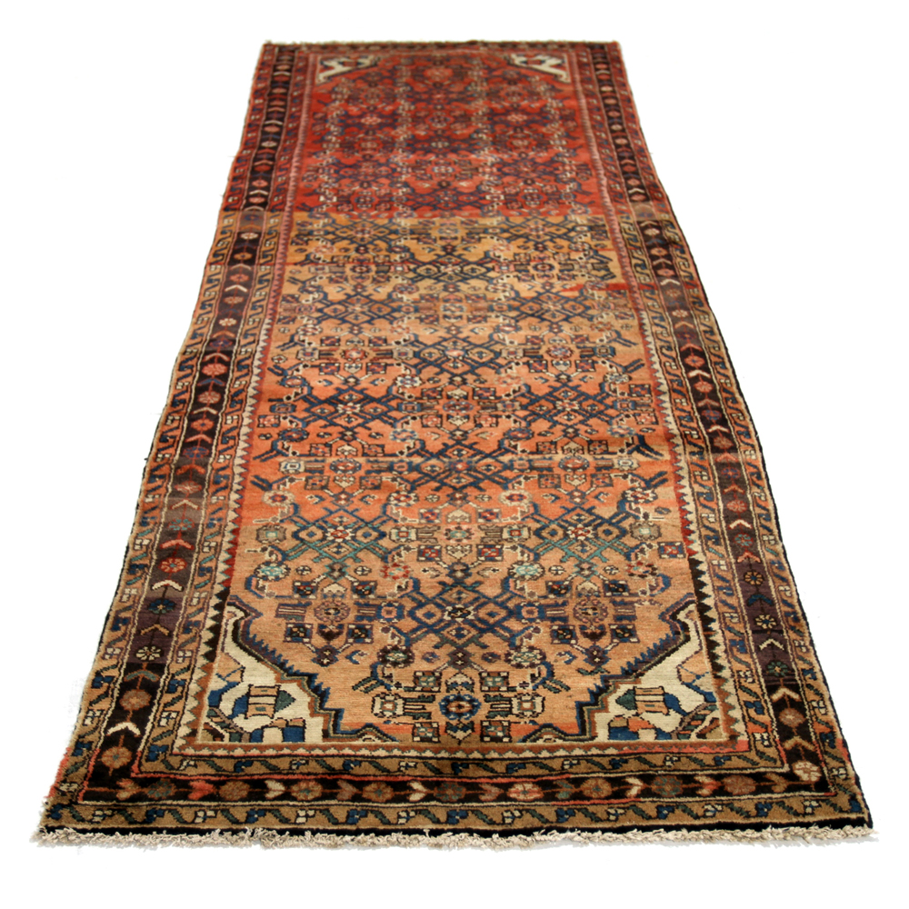 Hand-Knotted Vintage Persian Malayer Carpet Runner