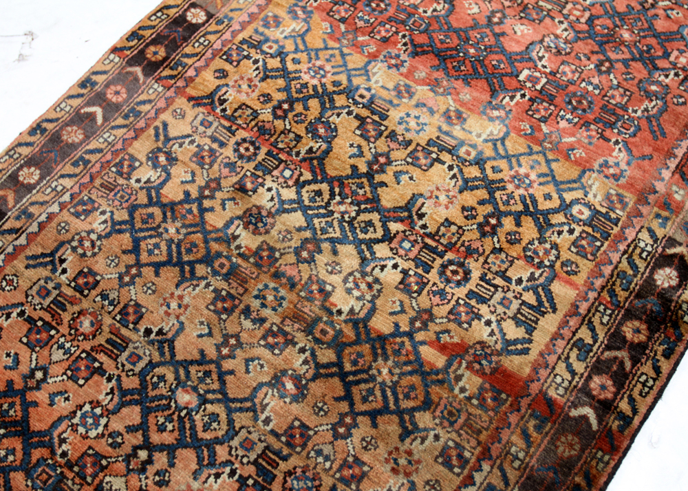 Hand-Knotted Vintage Persian Malayer Carpet Runner