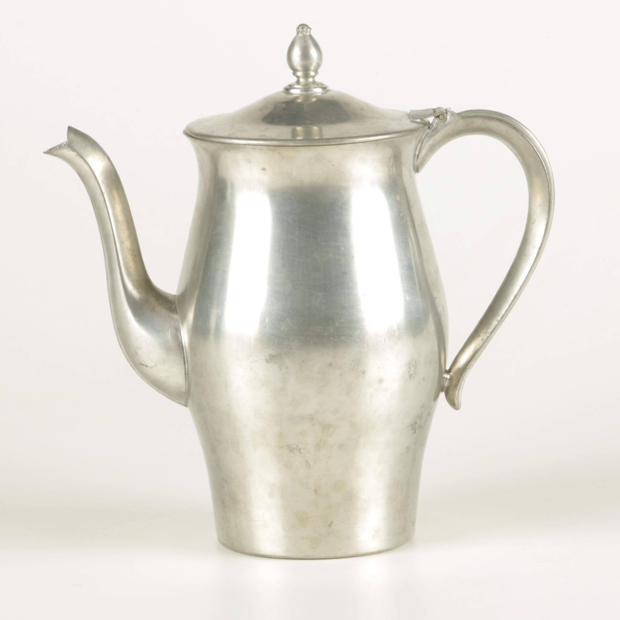 Queen Art and International Pewter Tea and Coffee Service Pieces