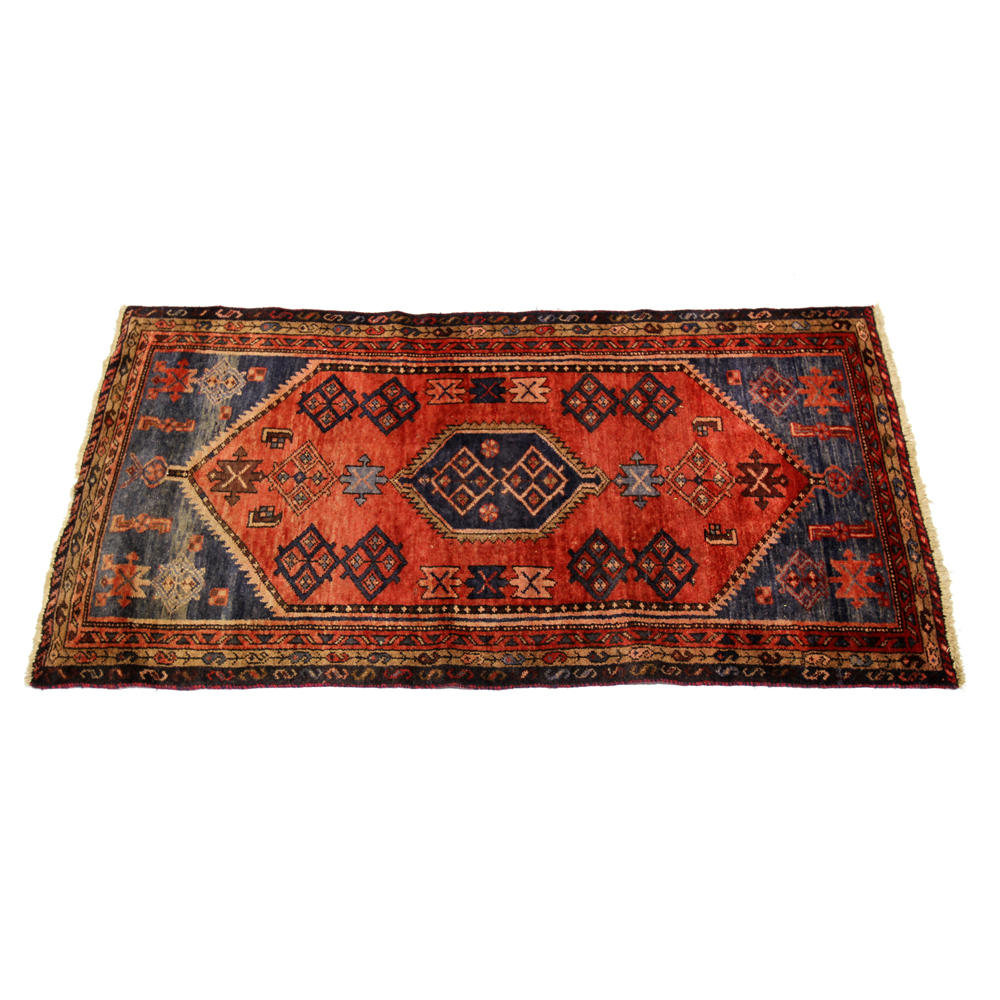 Hand-Knotted Persian Kurdish Area Rug