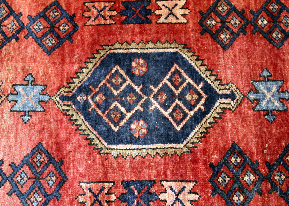 Hand-Knotted Persian Kurdish Area Rug