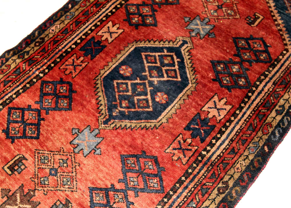 Hand-Knotted Persian Kurdish Area Rug