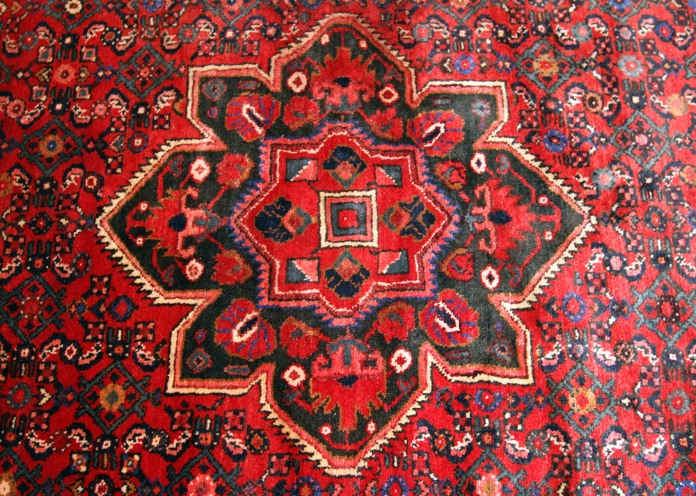 Vintage Hand-Knotted Persian Sarouk Area Rug