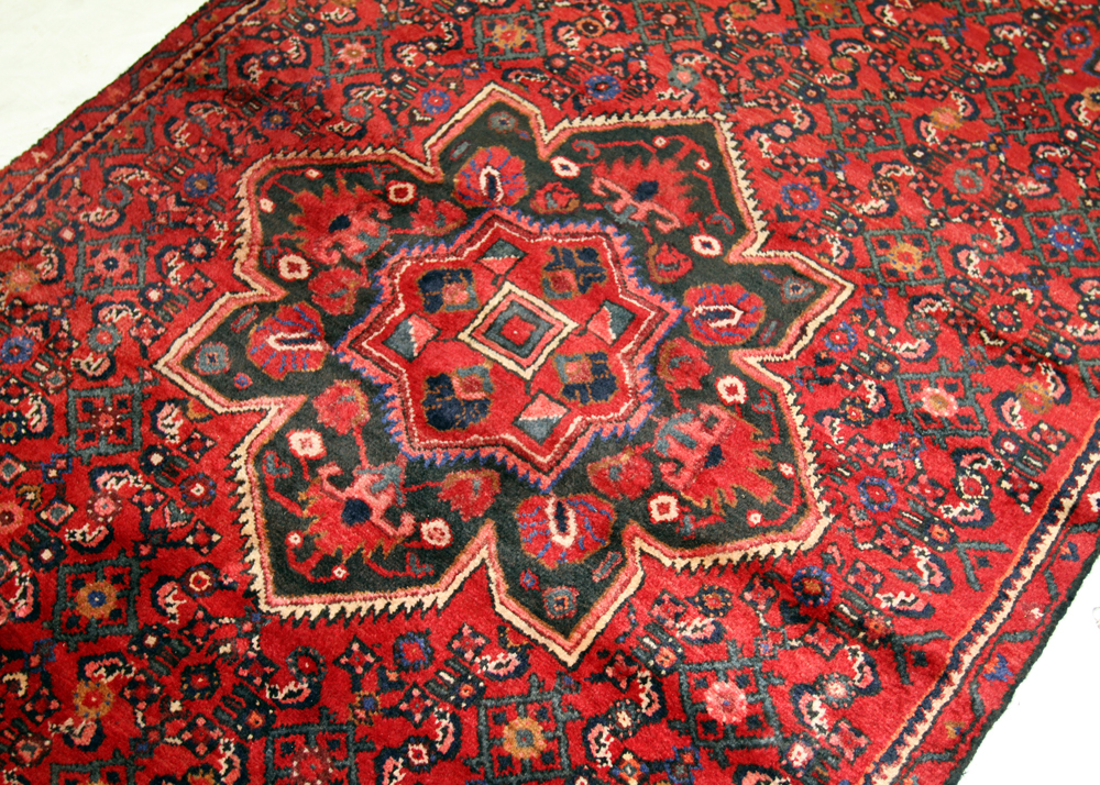 Vintage Hand-Knotted Persian Sarouk Area Rug