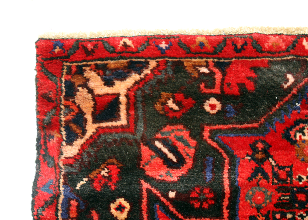 Vintage Hand-Knotted Persian Sarouk Area Rug