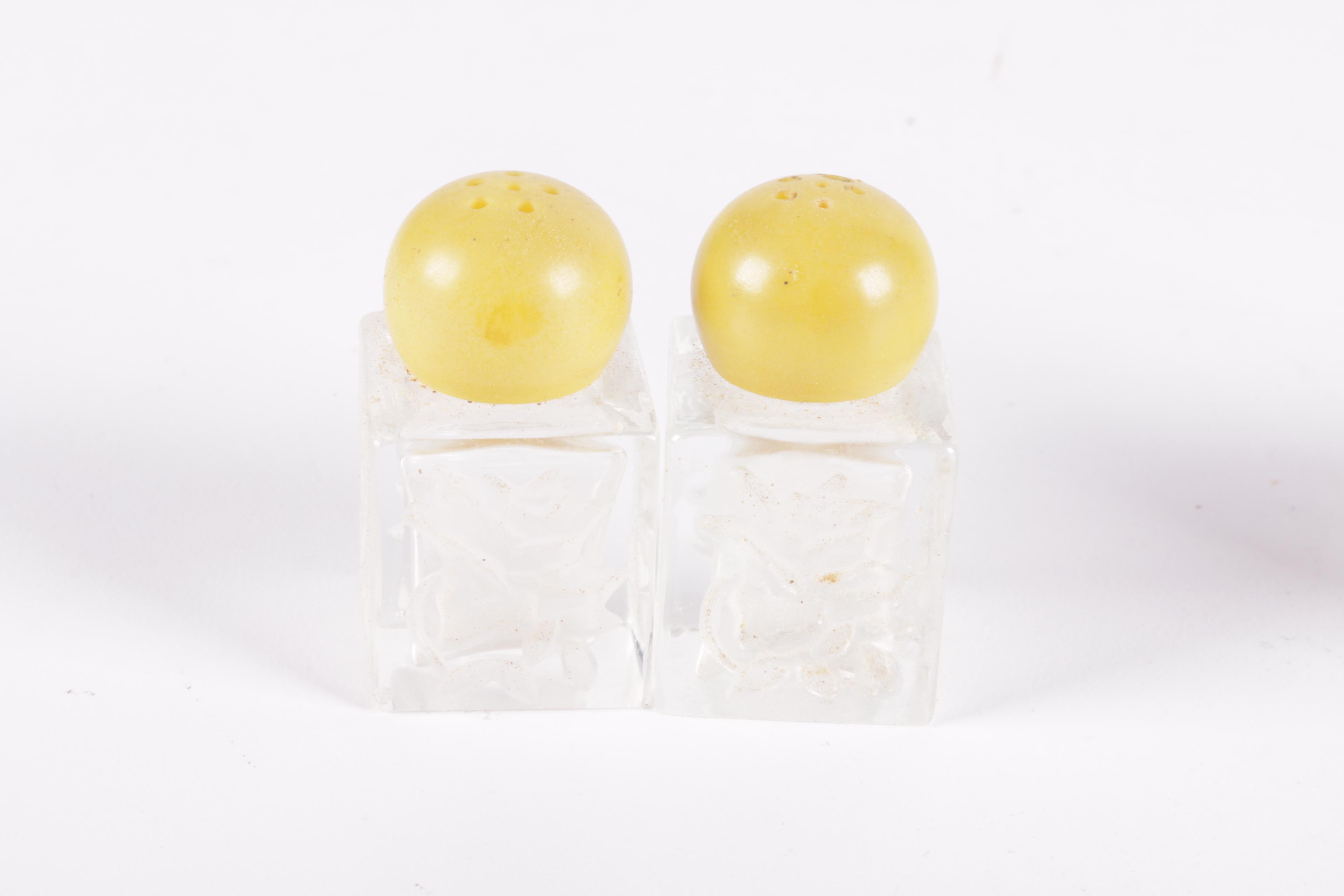 Vintage Glass Condiment Shakers