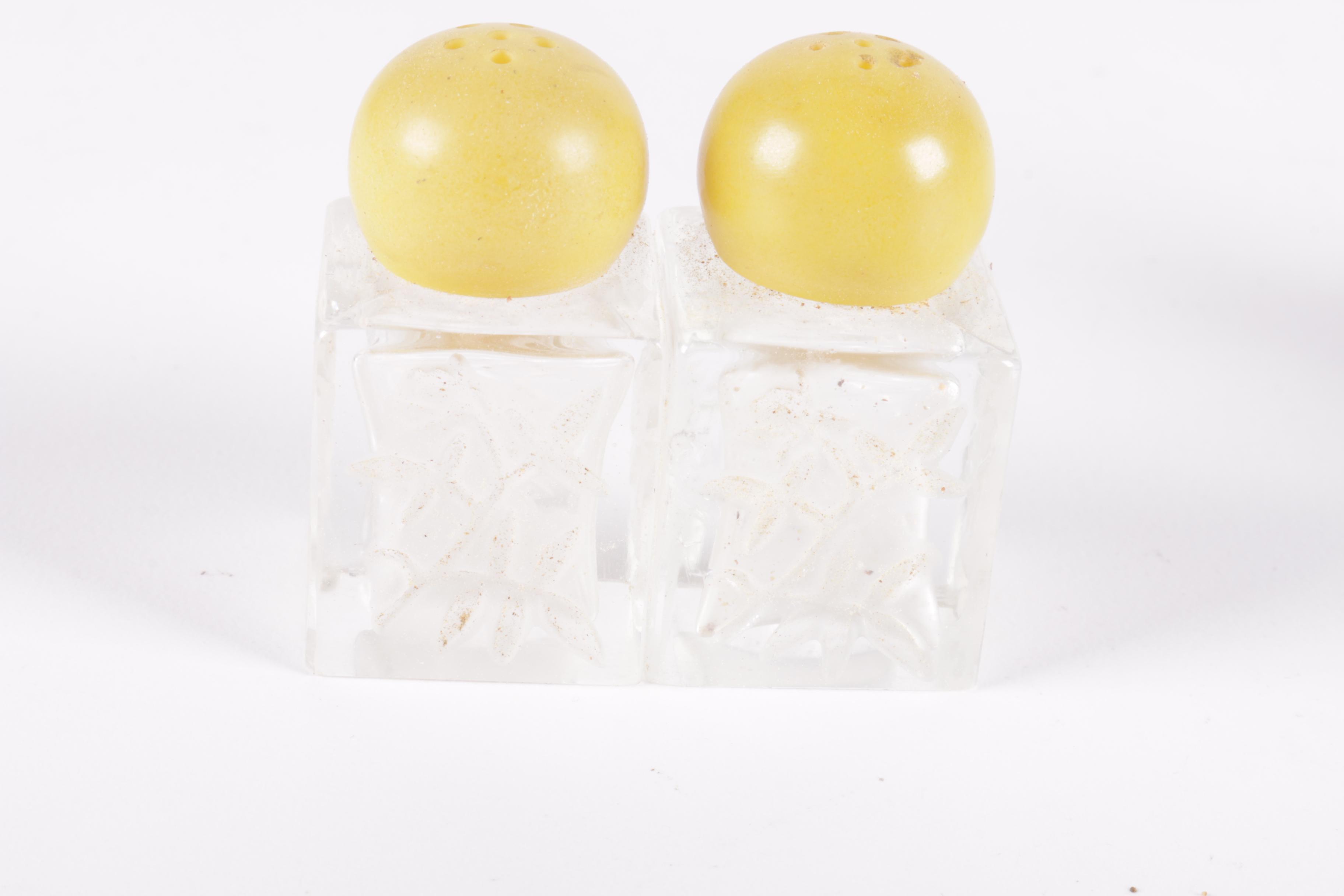 Vintage Glass Condiment Shakers