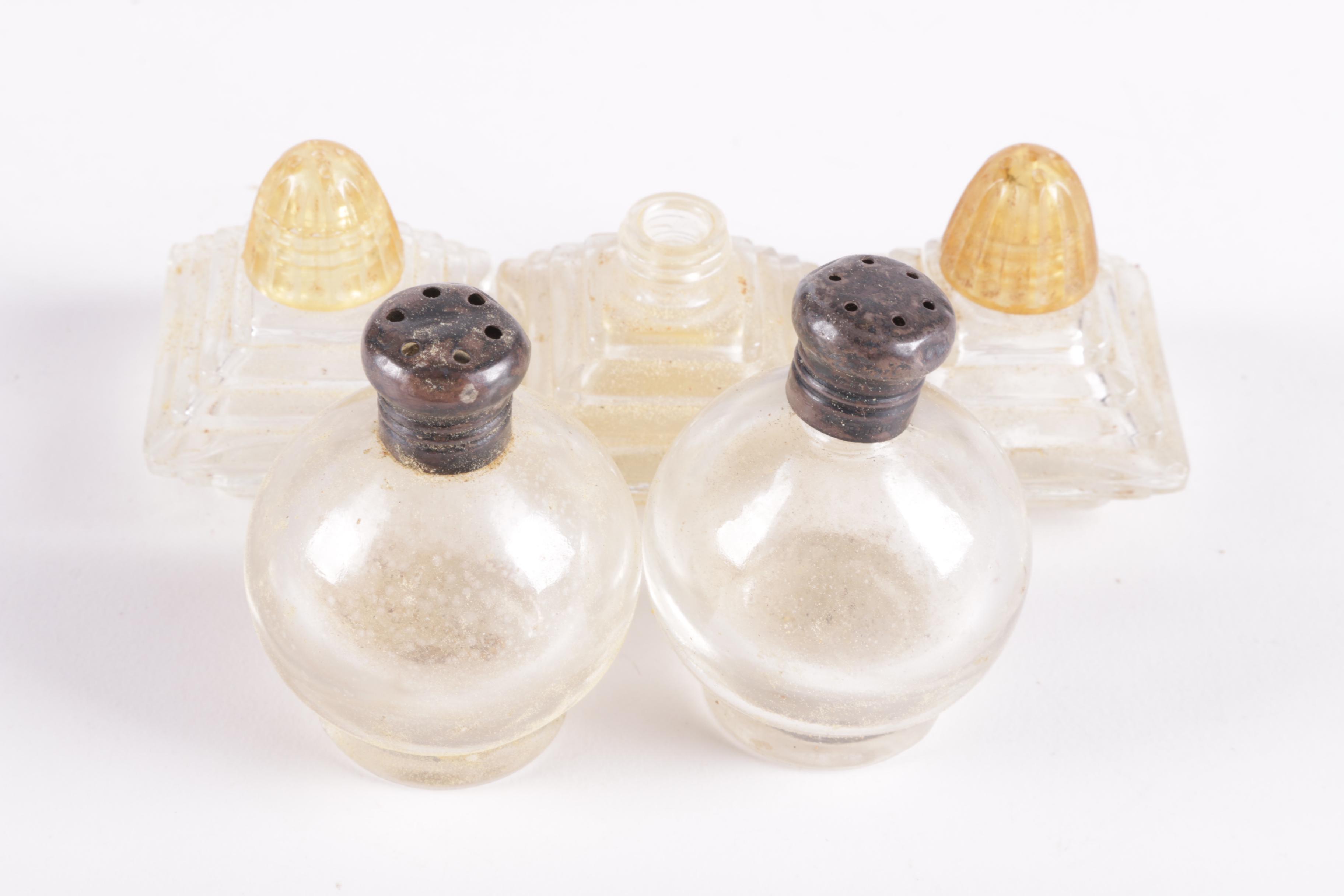Vintage Glass Condiment Shakers