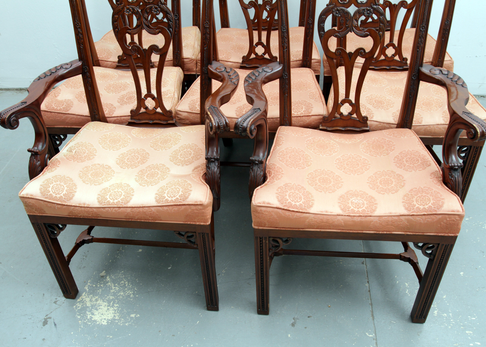 Set of Chinese Chippendale Style Mahogany Dining Chairs