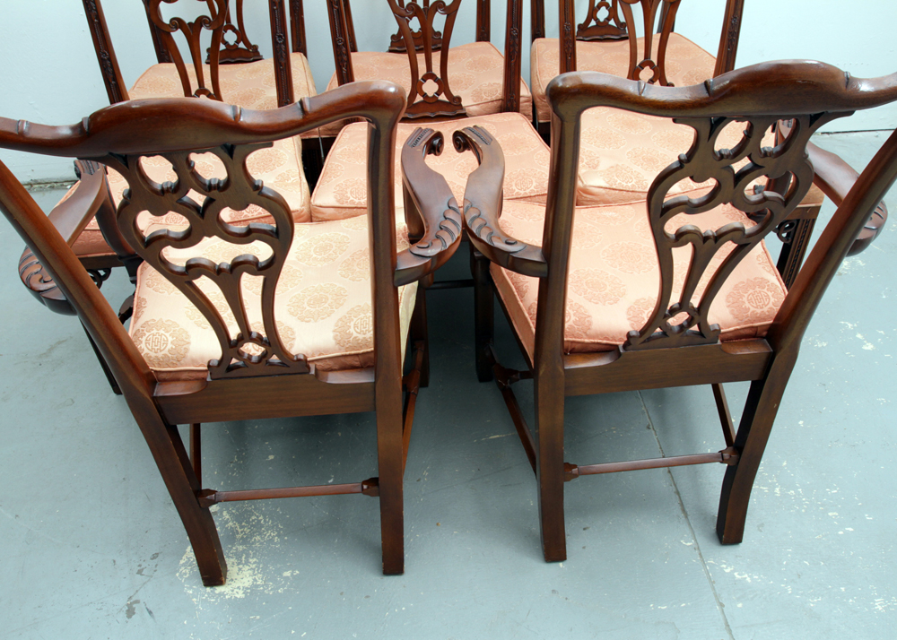 Set of Chinese Chippendale Style Mahogany Dining Chairs