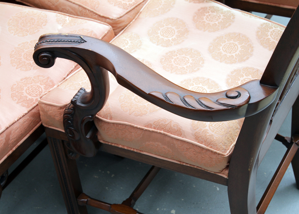 Set of Chinese Chippendale Style Mahogany Dining Chairs