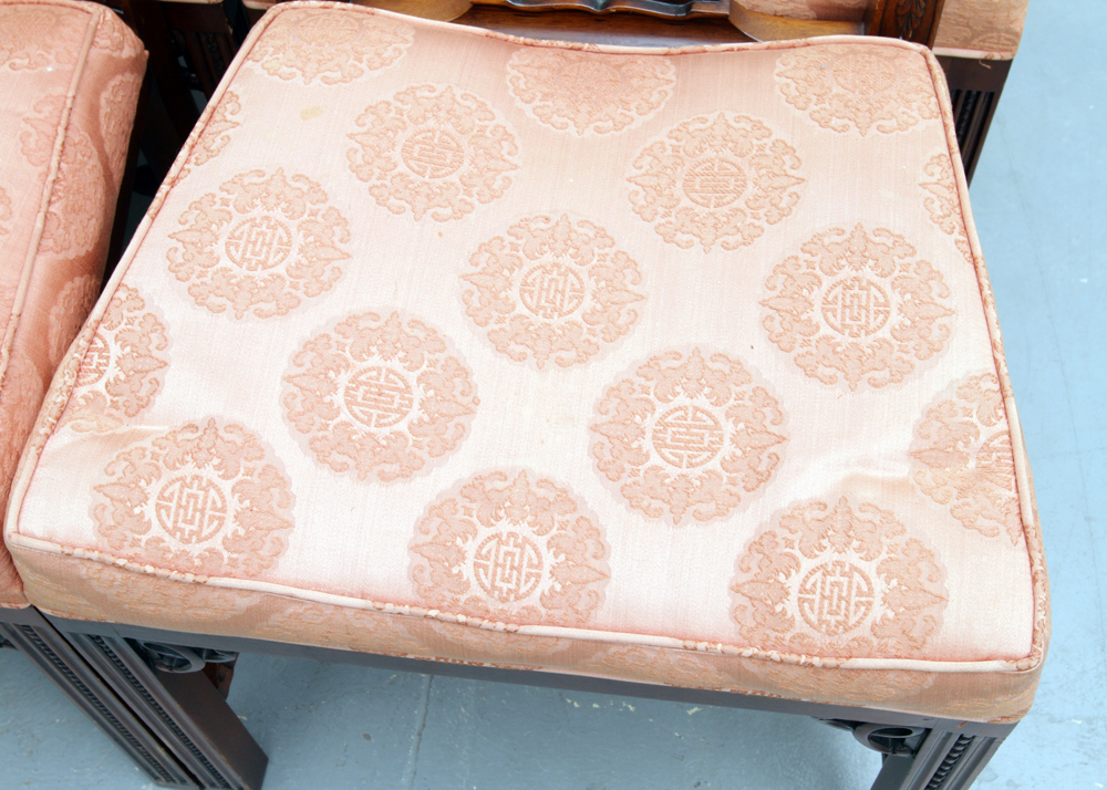 Set of Chinese Chippendale Style Mahogany Dining Chairs