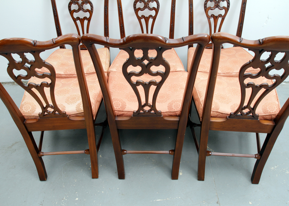Set of Chinese Chippendale Style Mahogany Dining Chairs
