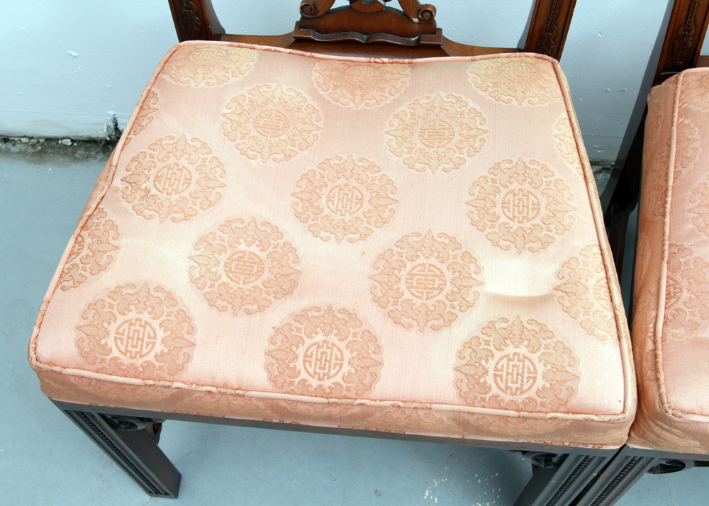 Set of Chinese Chippendale Style Mahogany Dining Chairs