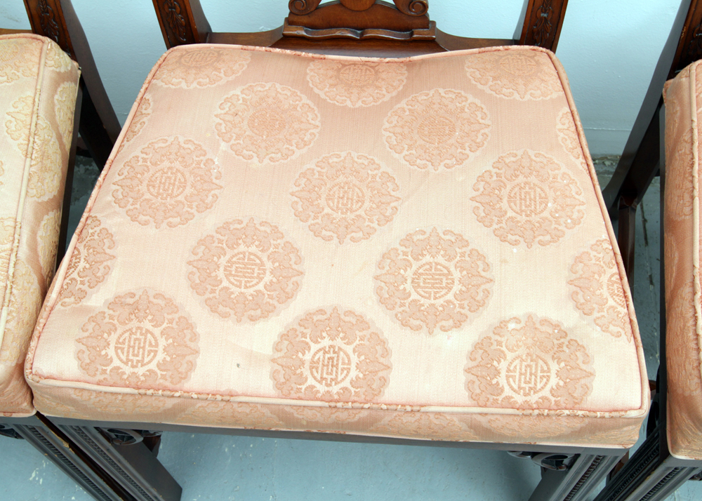 Set of Chinese Chippendale Style Mahogany Dining Chairs