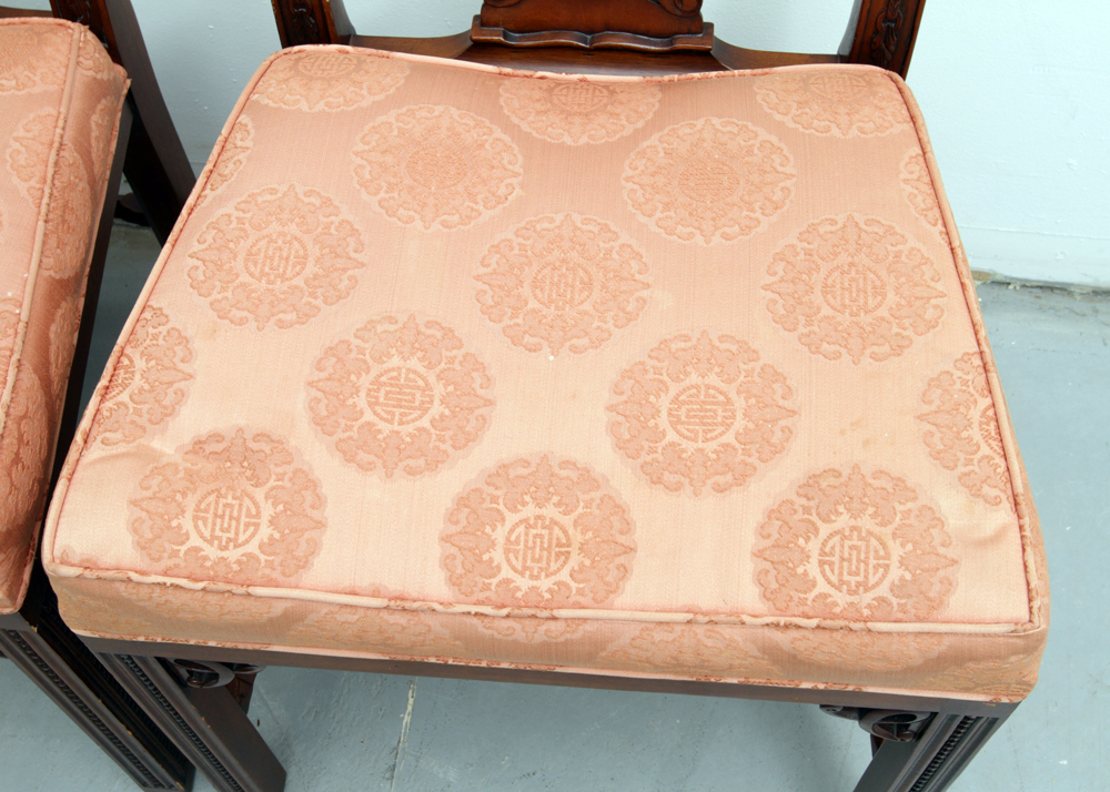 Set of Chinese Chippendale Style Mahogany Dining Chairs