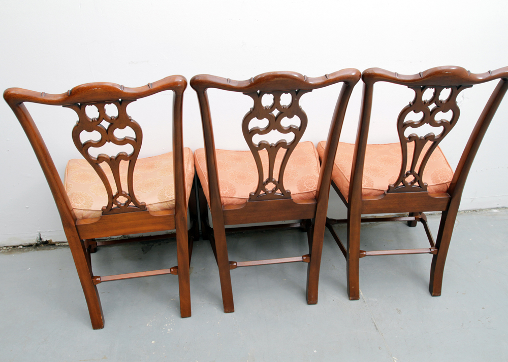 Set of Chinese Chippendale Style Mahogany Dining Chairs