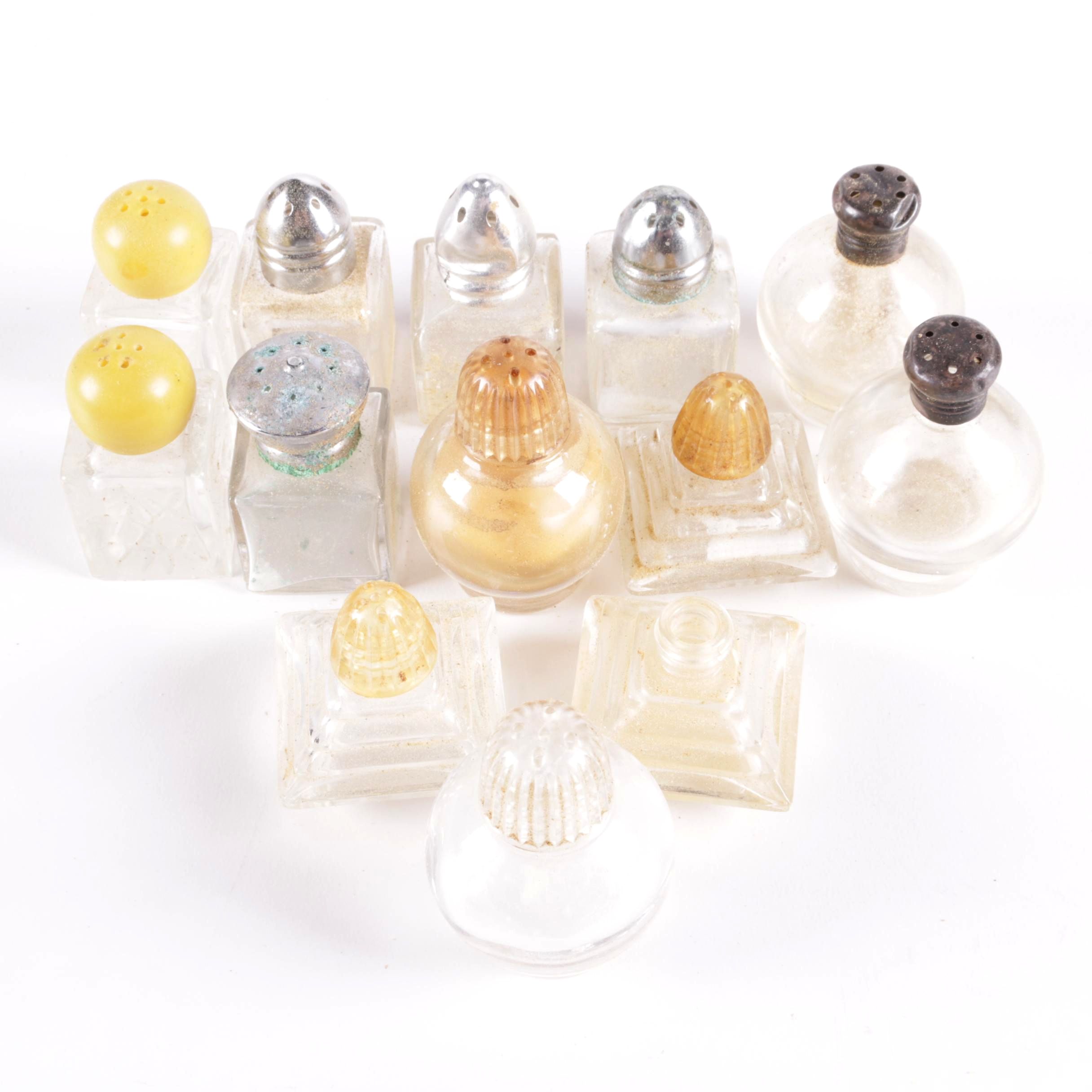 Vintage Glass Condiment Shakers
