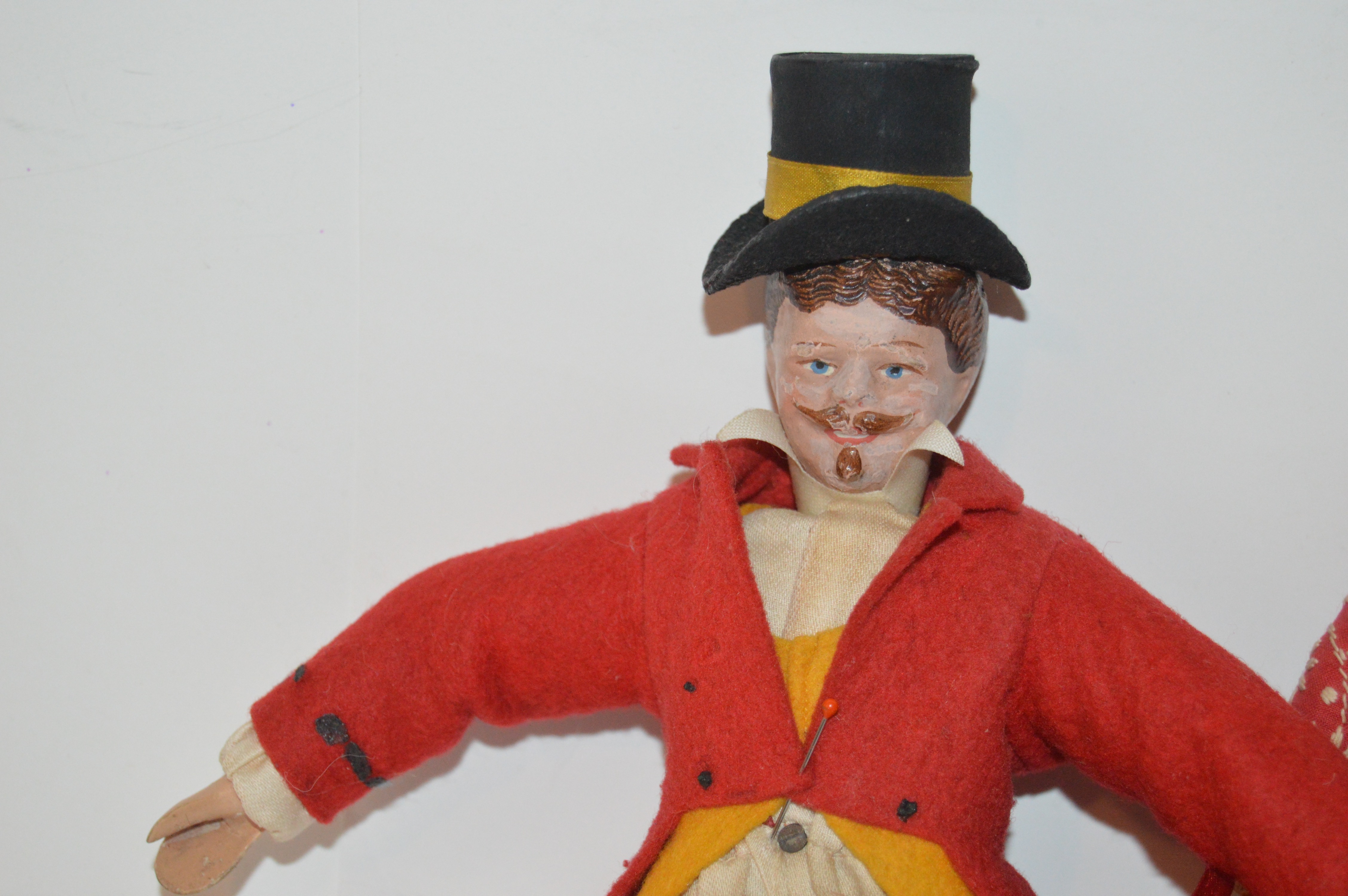 Schoenhut Ringmaster Doll and Female Bisque Doll