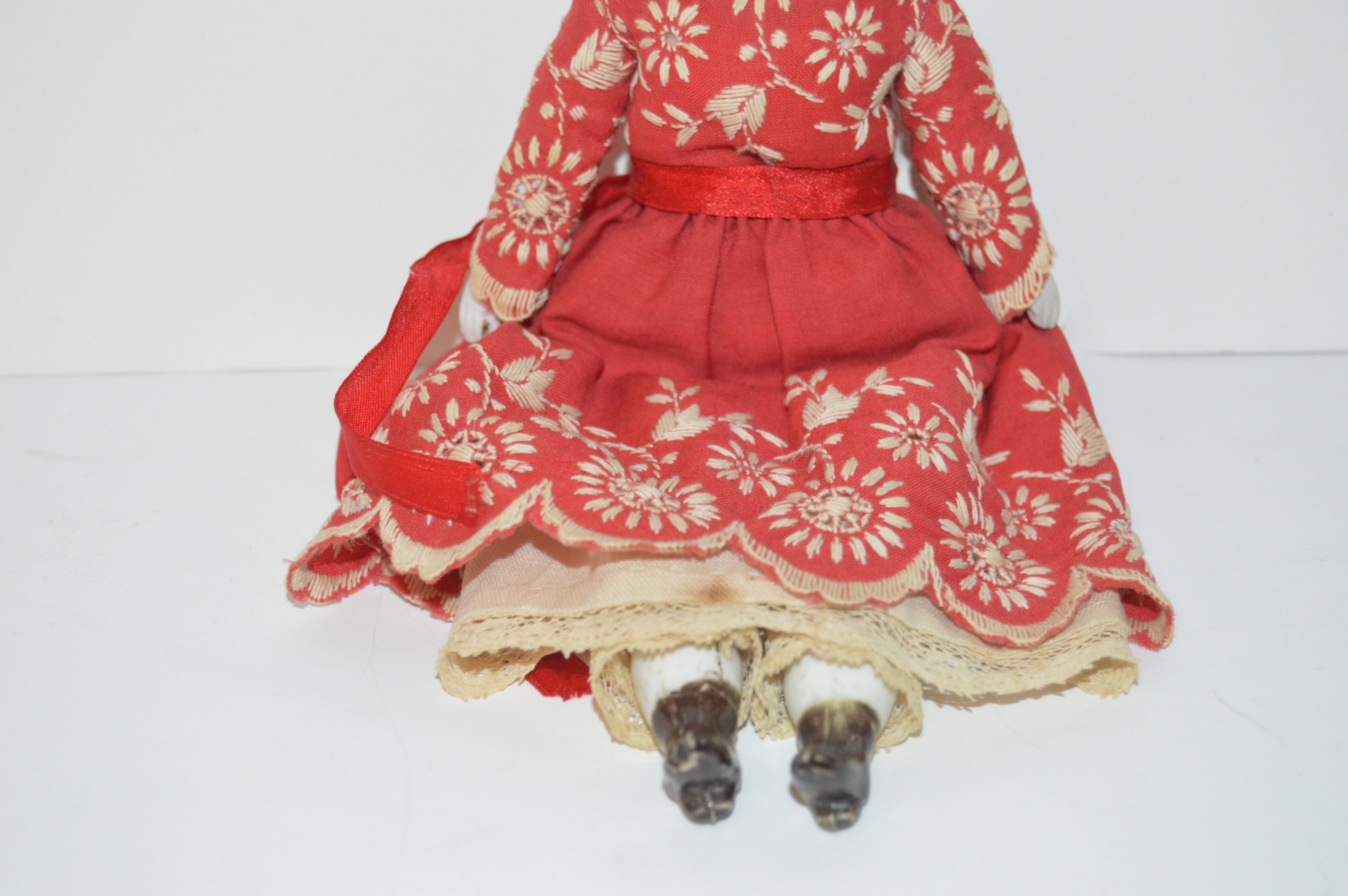 Schoenhut Ringmaster Doll and Female Bisque Doll