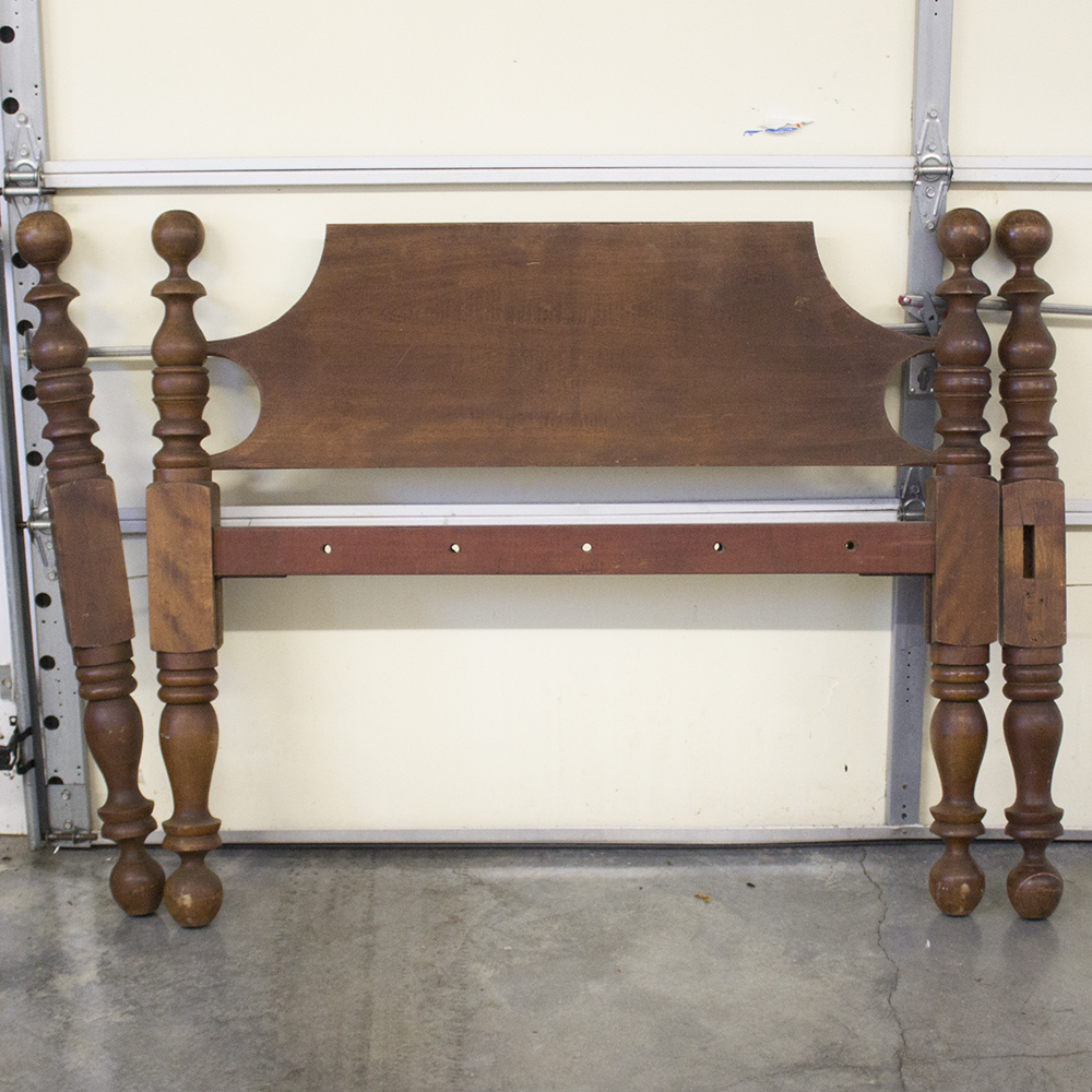 Antique Walnut Cannon Ball Bed Frame Parts