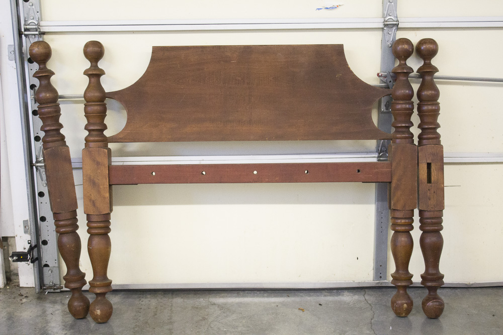 Antique Walnut Cannon Ball Bed Frame Parts