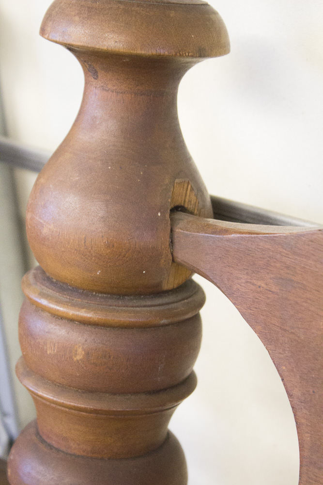 Antique Walnut Cannon Ball Bed Frame Parts