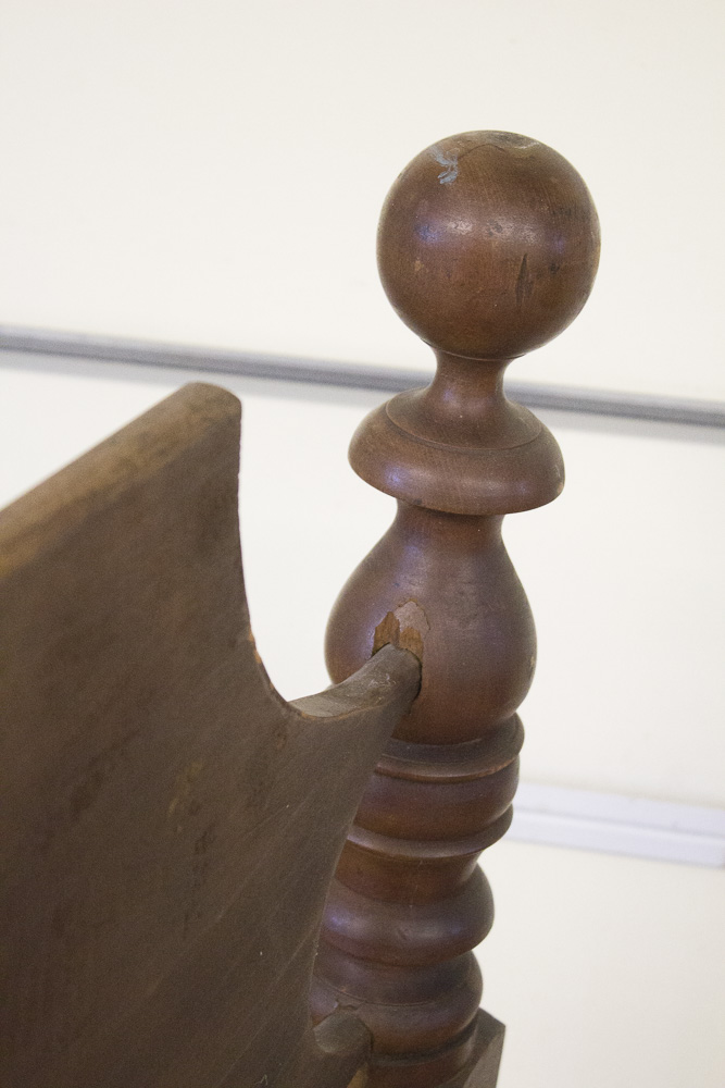 Antique Walnut Cannon Ball Bed Frame Parts