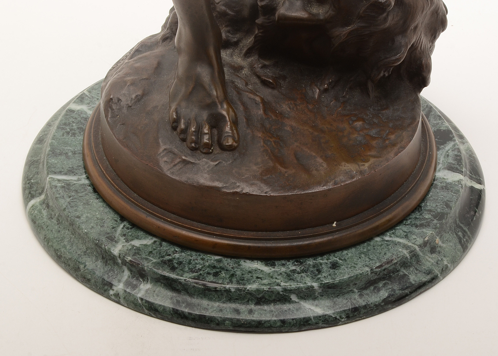 Louis Gossin Bronze Sculpture Titled "David Triomphant de Goliath"