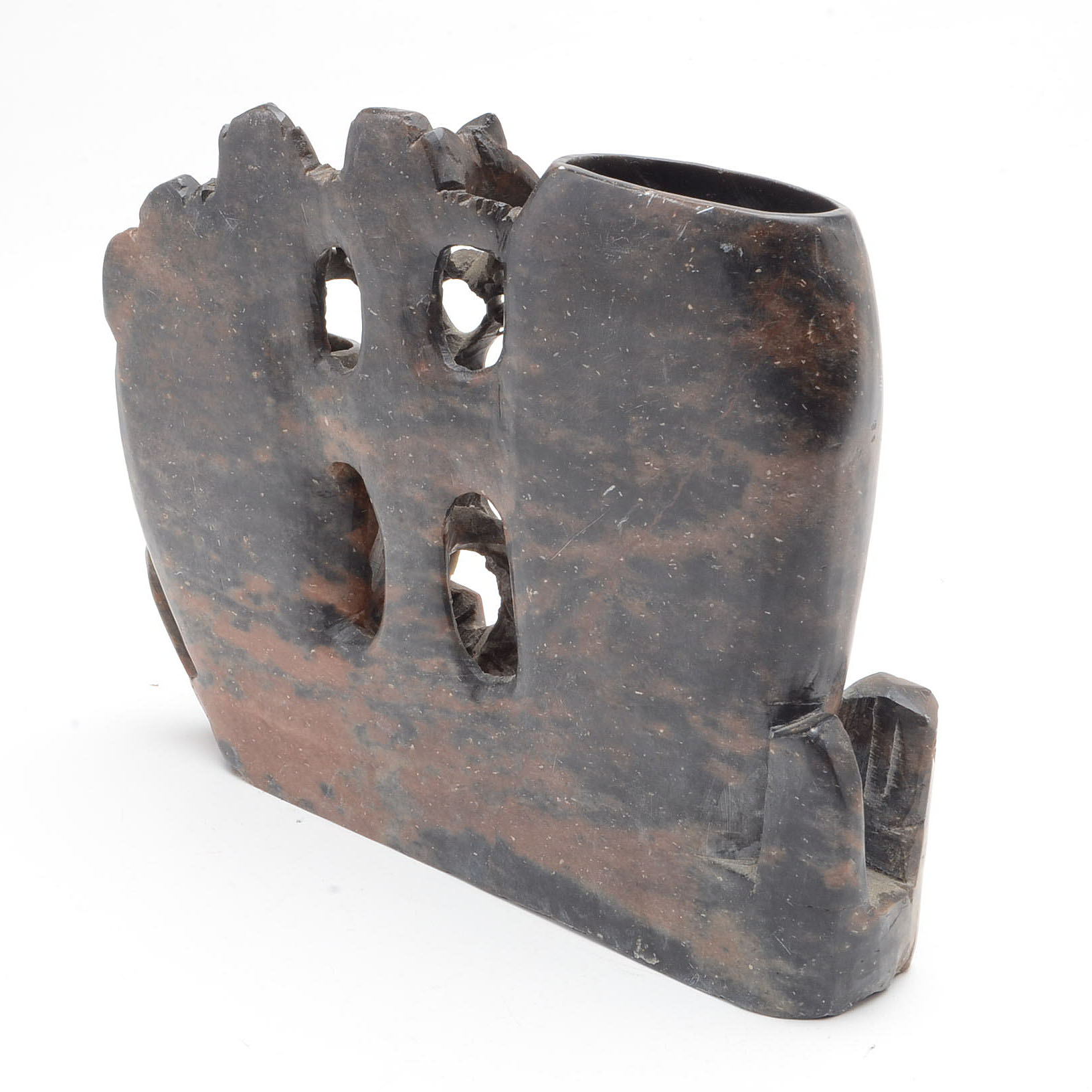 Chinese Double Ink Well Soapstone Carving