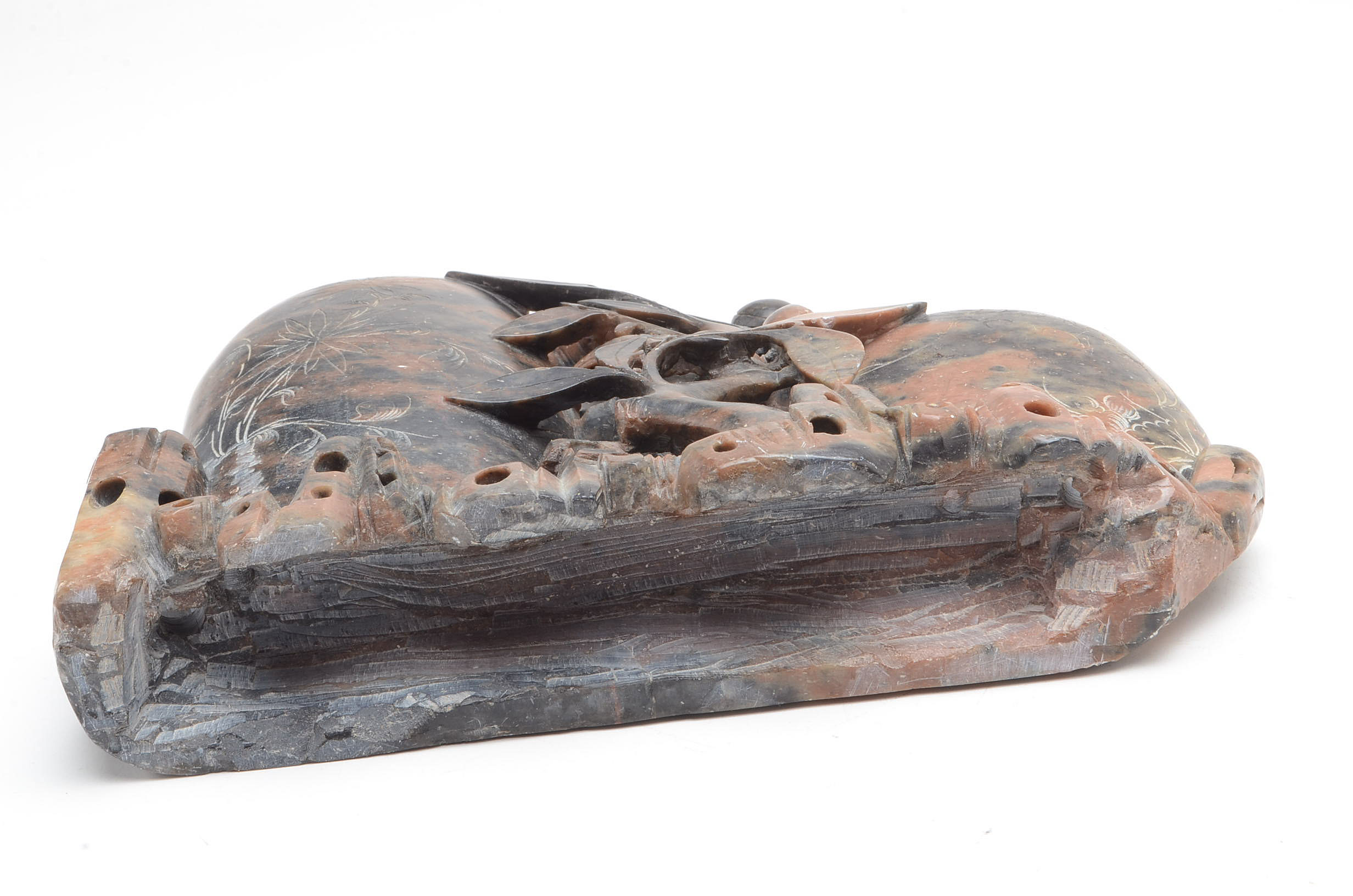 Chinese Double Ink Well Soapstone Carving