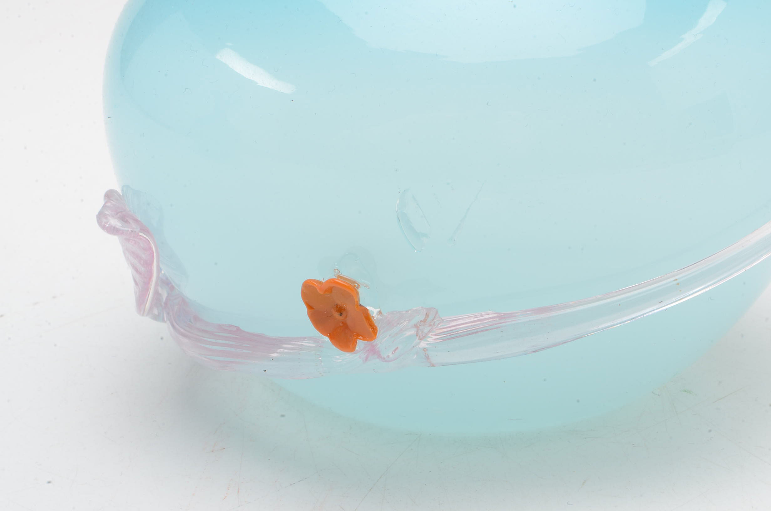 Victorian Rubina Art Glass Vase and Two Frosted Blown Glass Vases