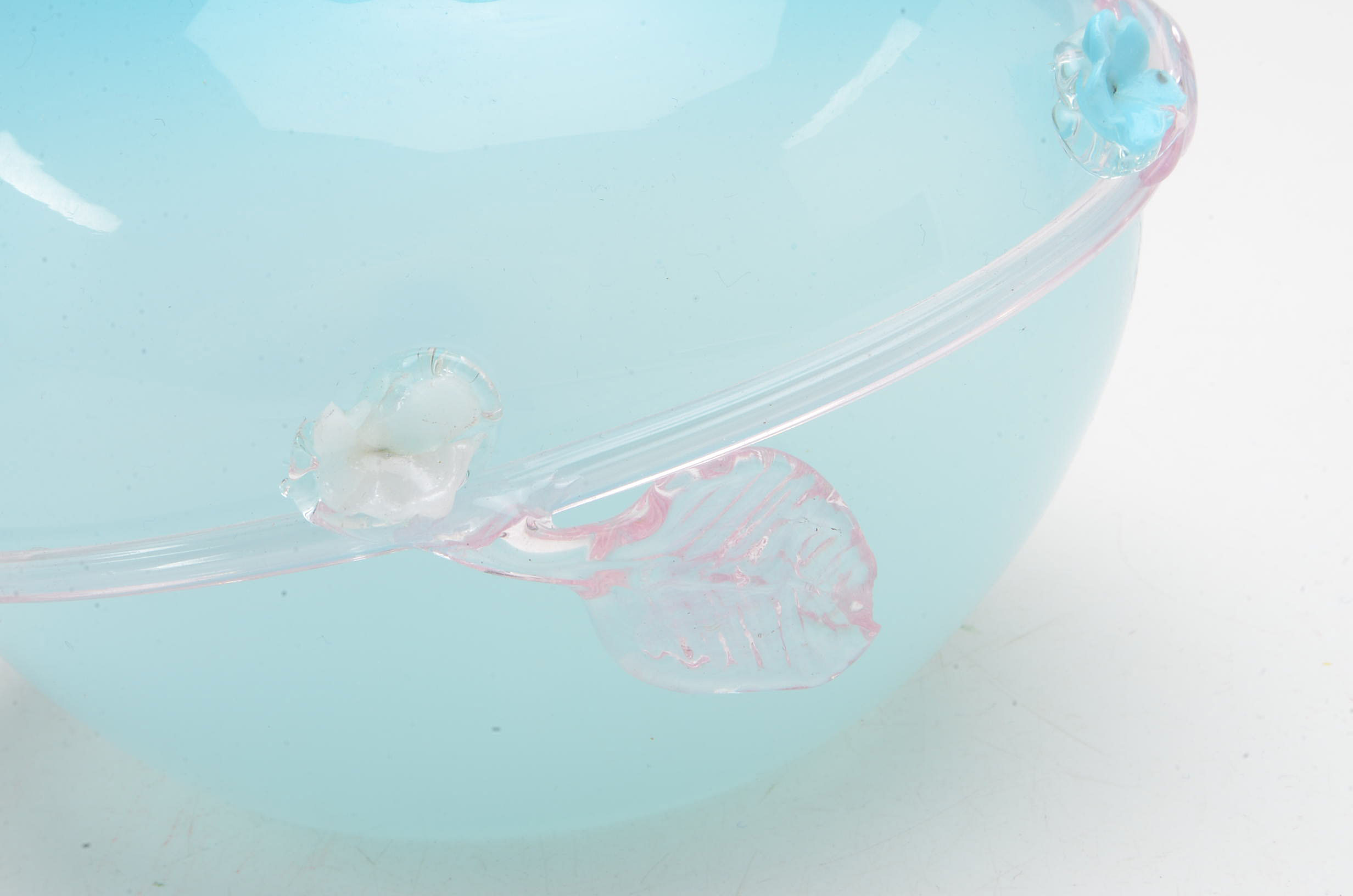 Victorian Rubina Art Glass Vase and Two Frosted Blown Glass Vases