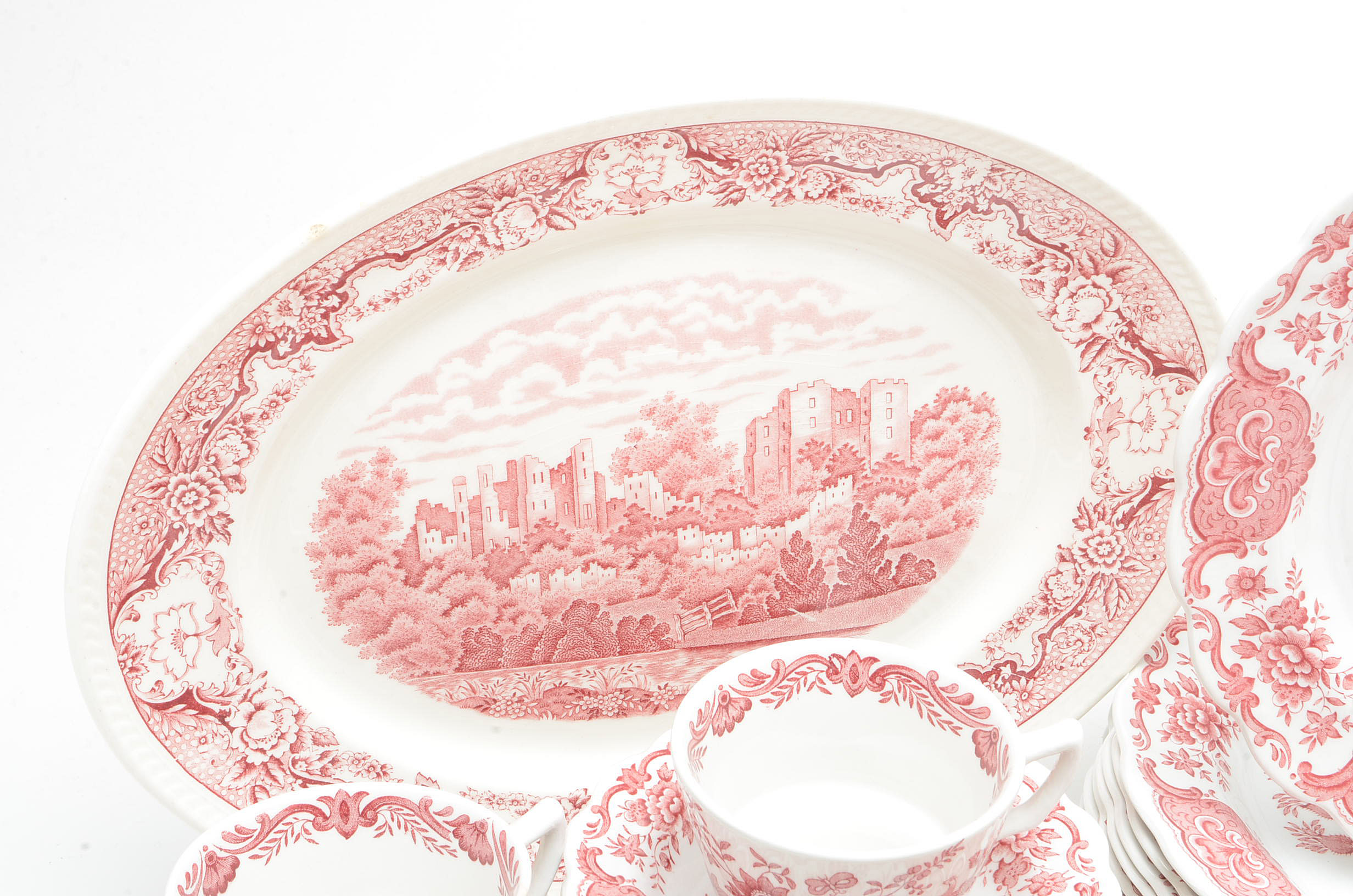 Mixed Collection of Pink Transfereare China including Rideway "Windsor"