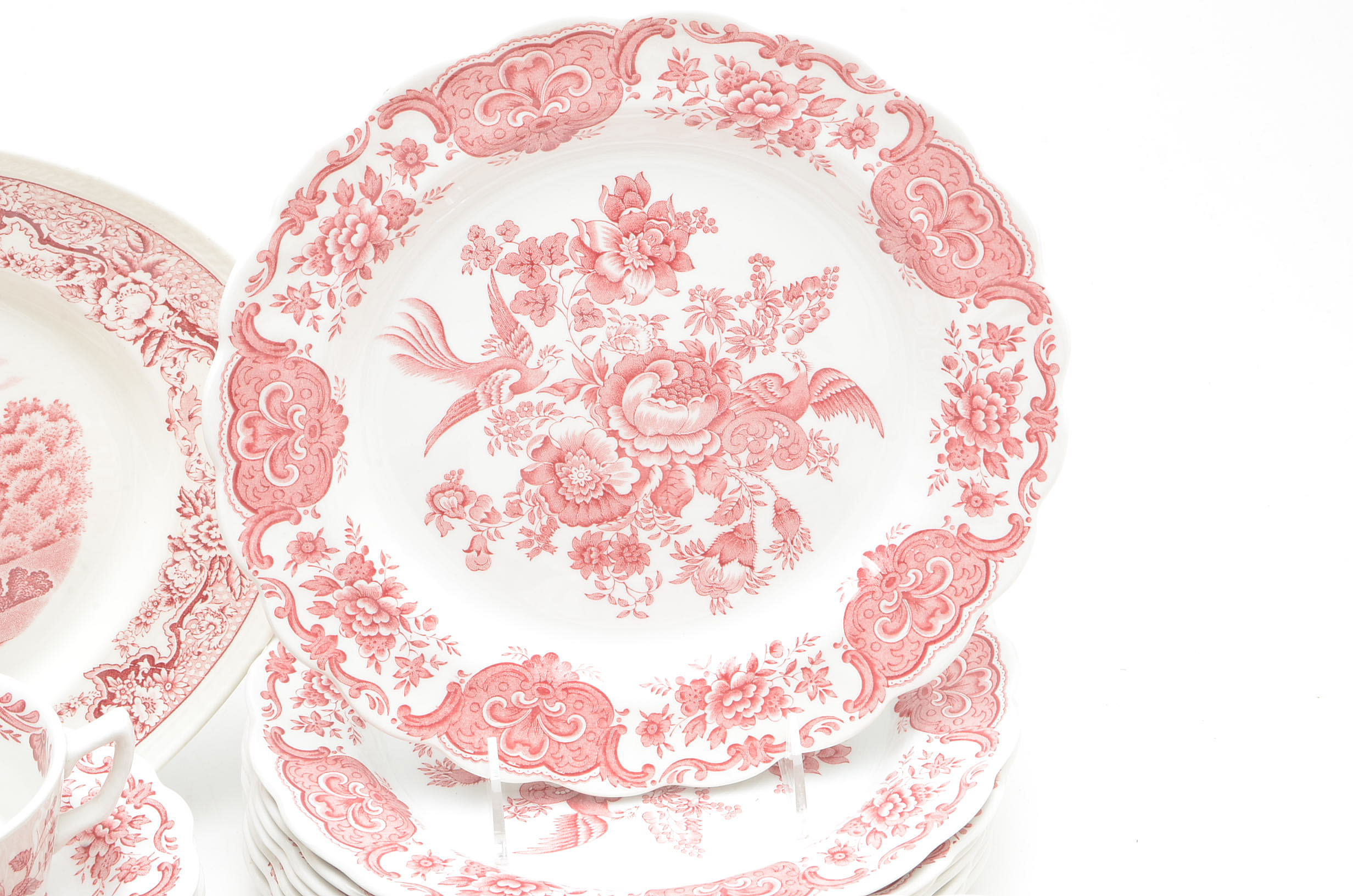 Mixed Collection of Pink Transfereare China including Rideway "Windsor"