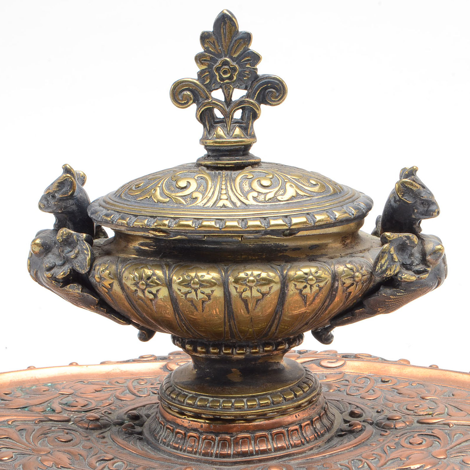 Vintage Metal Inkwell