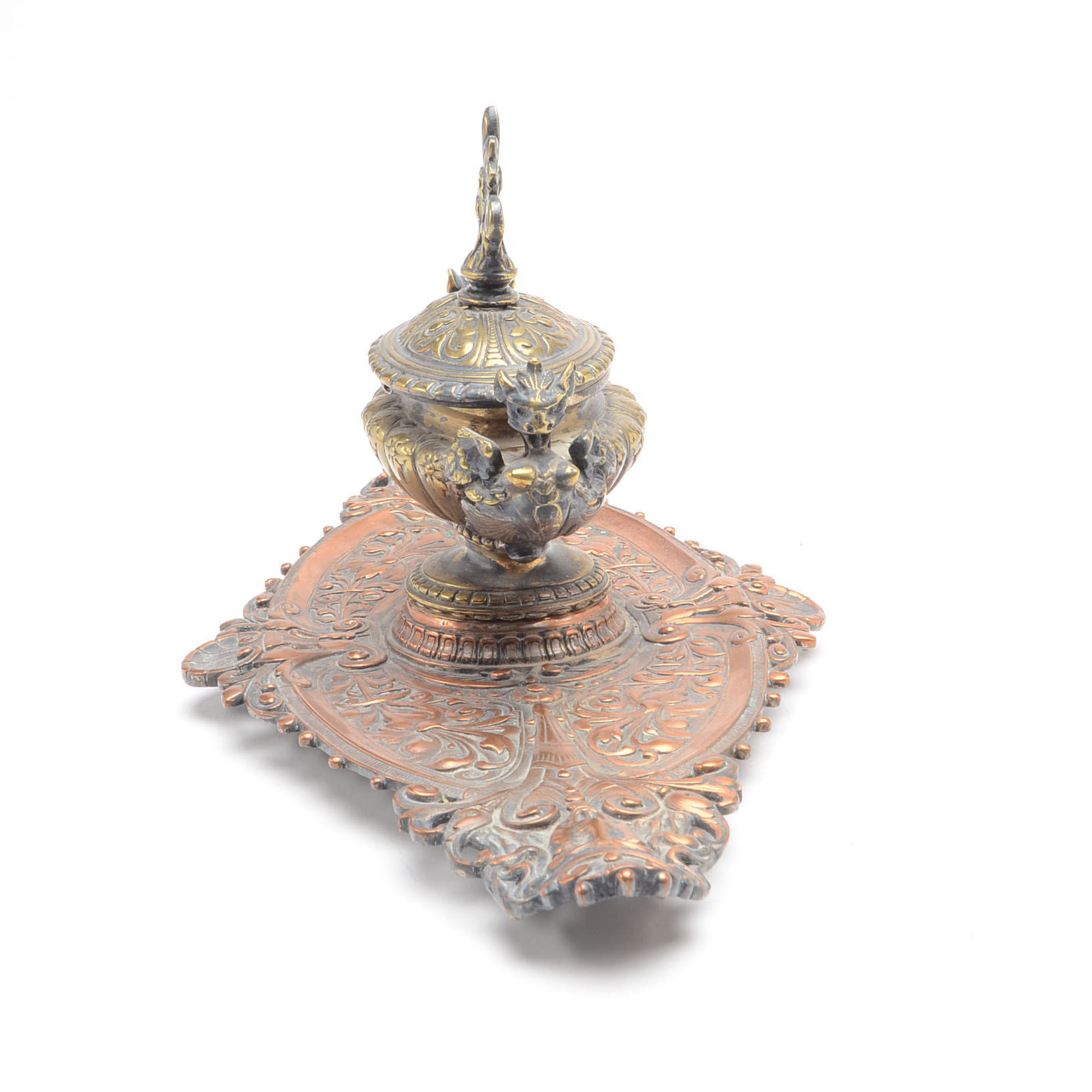 Vintage Metal Inkwell